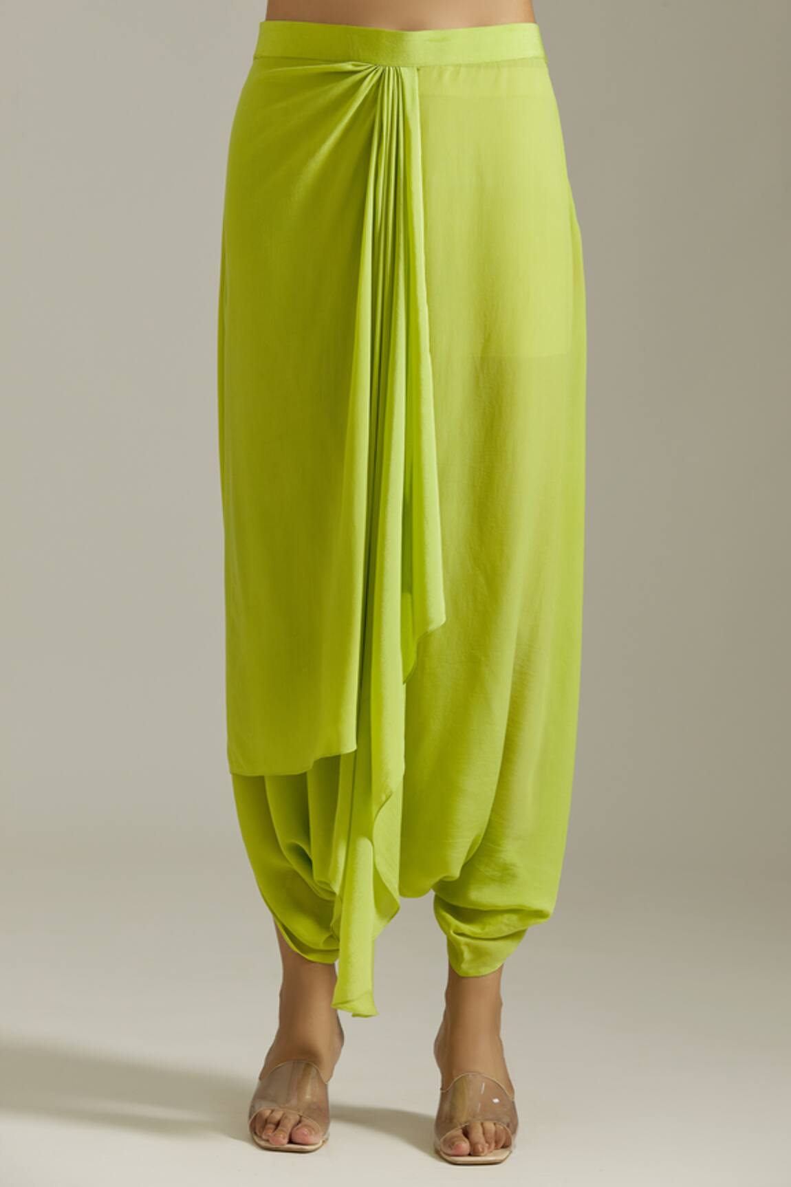 Buy HIGHRISE GREEN SMOCKED TROUSER for Women Online in India
