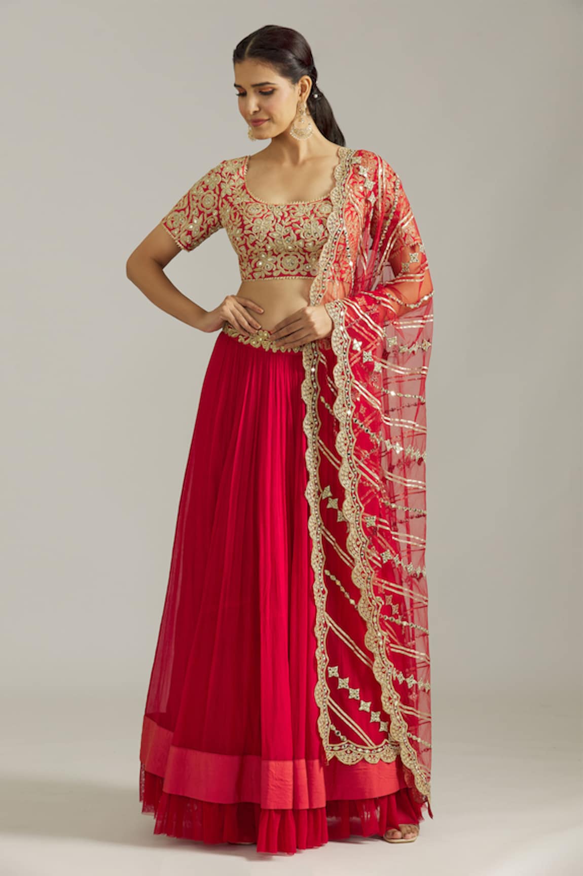 Priyaa Dori Embroidered Blouse Lehenga Set