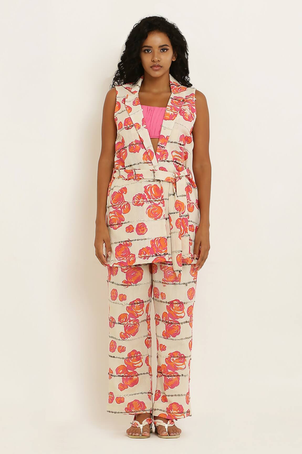 Kusmi Rosette Print Jacket & Pant Set 
