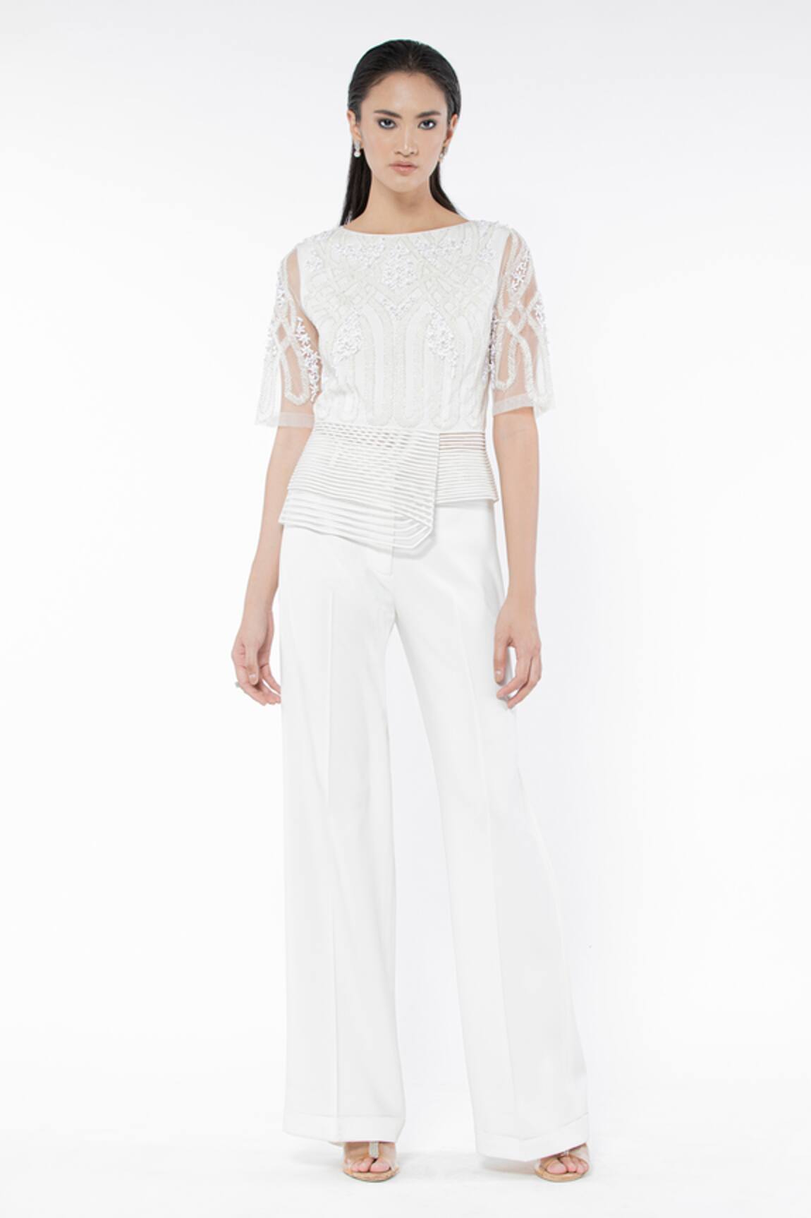 Rohit Gandhi + Rahul Khanna Asymmetric Peplum Top 