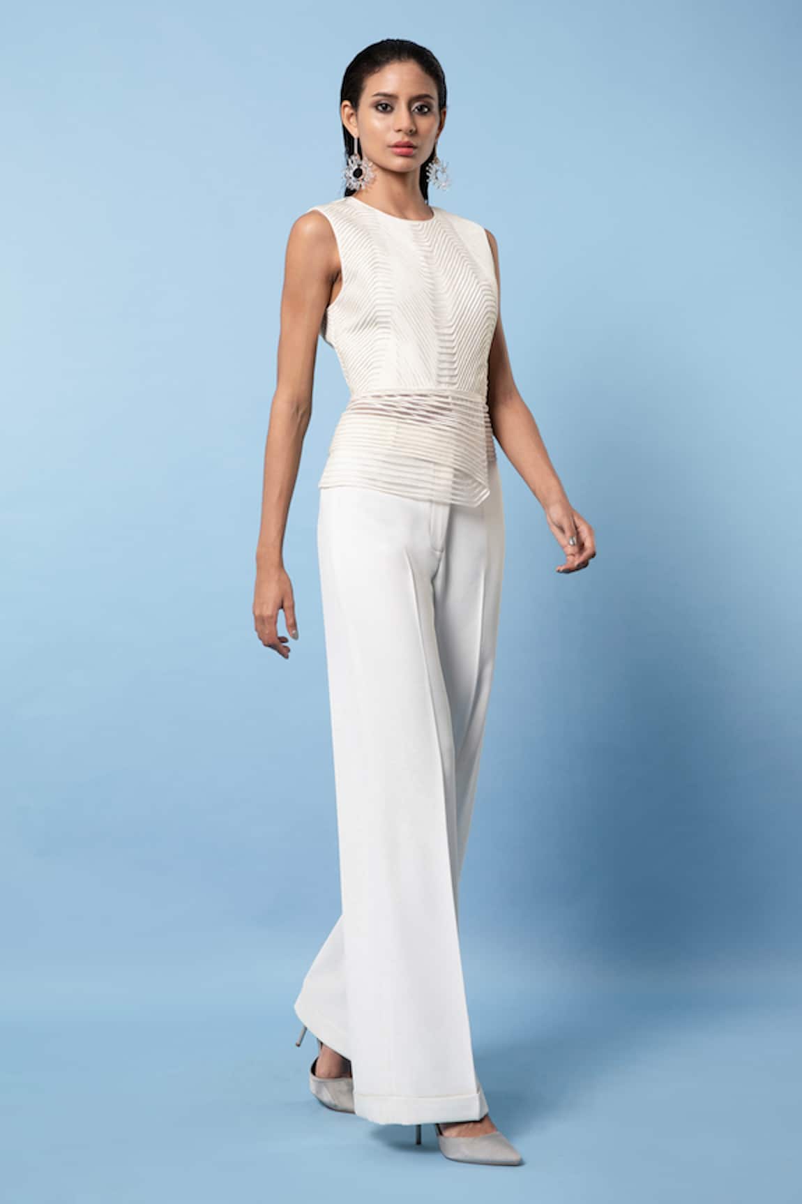 Rohit Gandhi + Rahul Khanna Asymmetric Peplum Top 