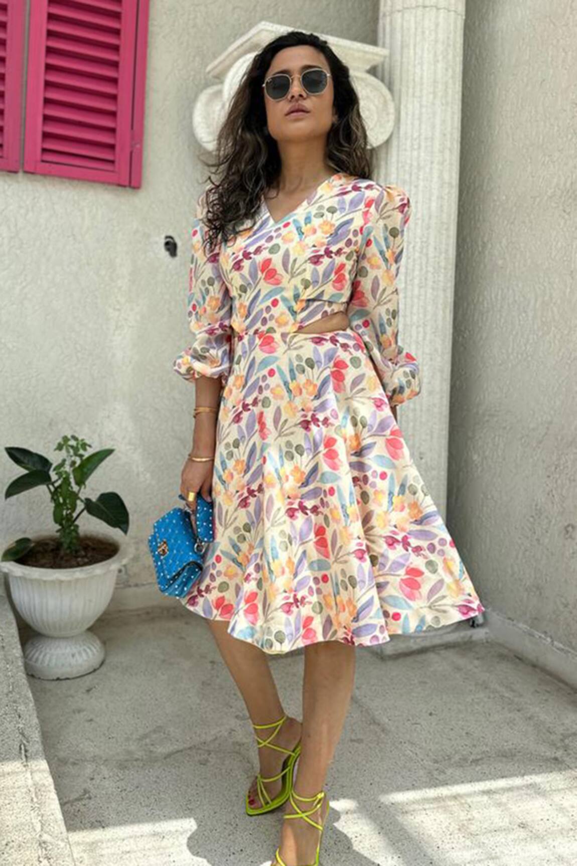 Surabhi Arya Cotton Linen Printed Dress