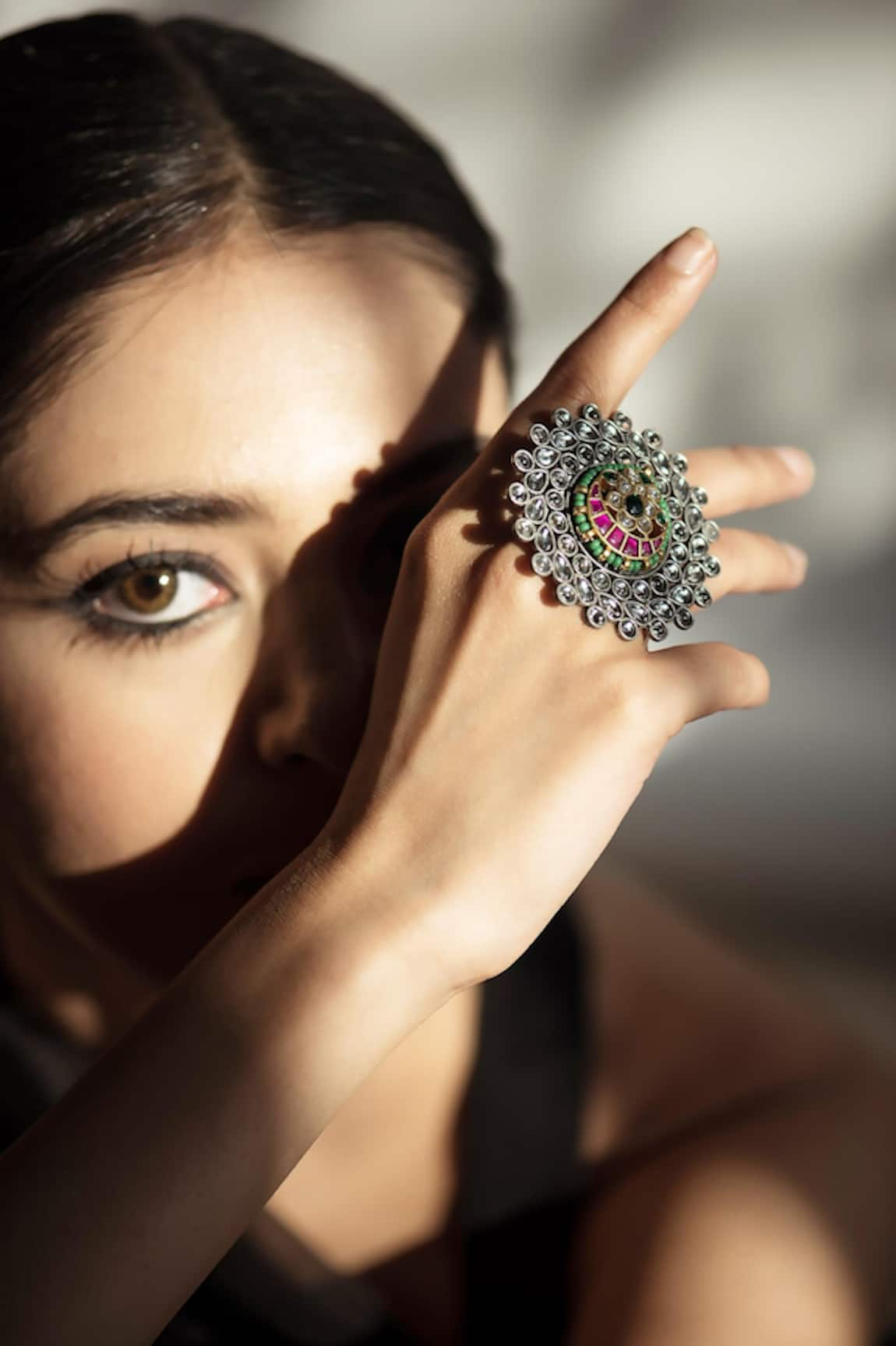 Zevar King Jadau Kundan Embellished Ring