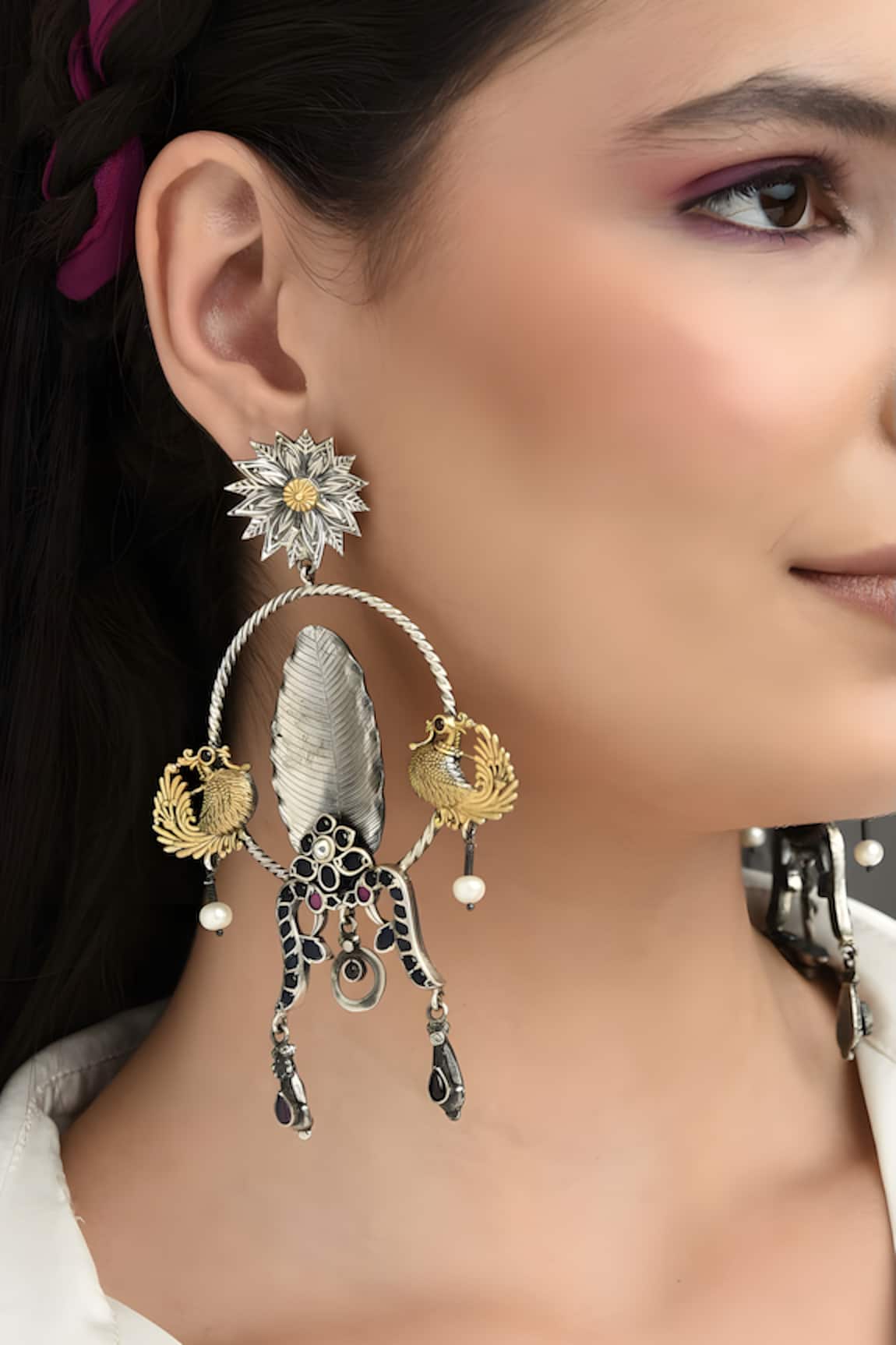 Mero Jewellery Big Temple Dangler Earrings