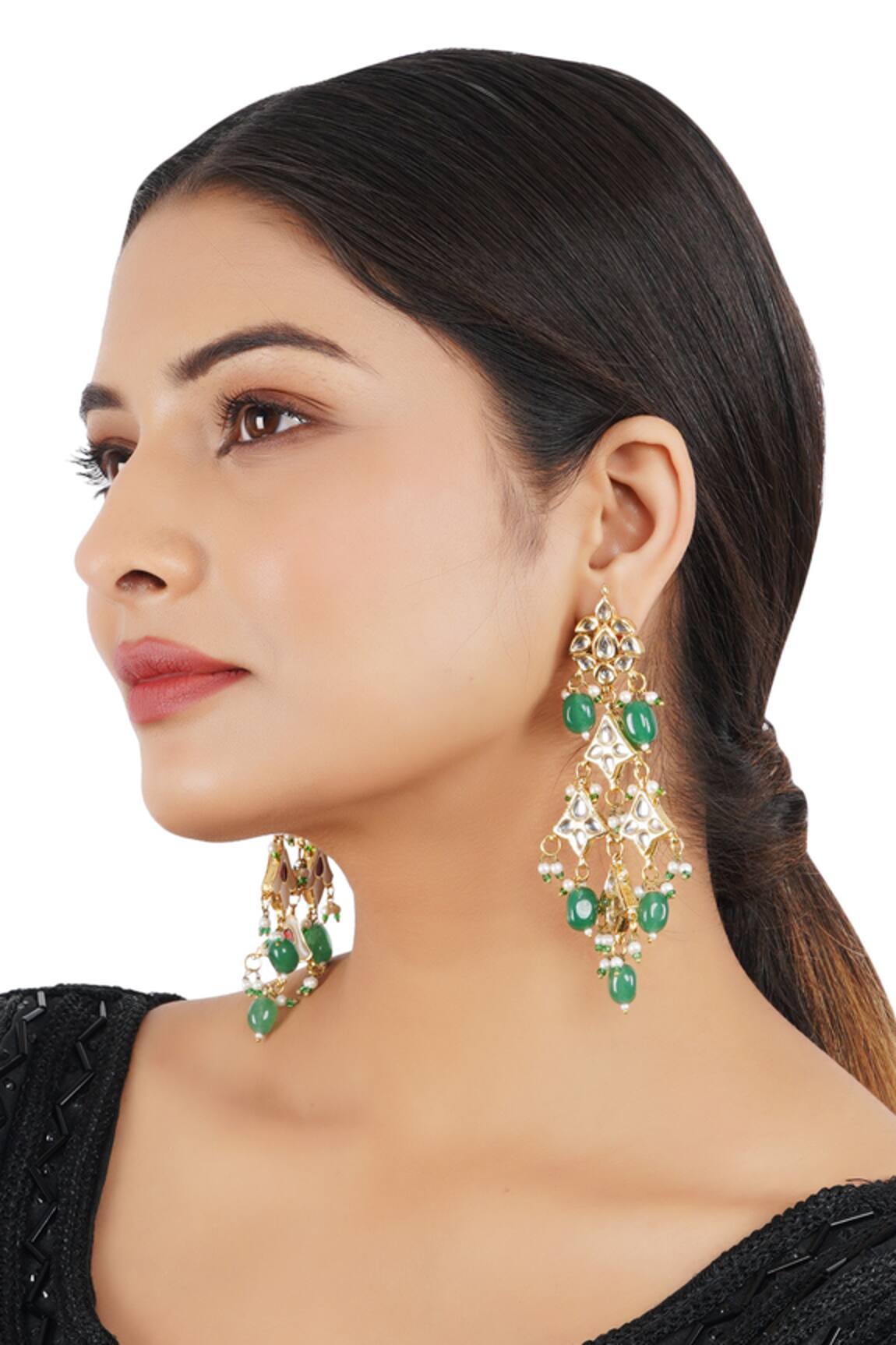 ChhavI'S Jewels Bead Drop Dangler Earrings 