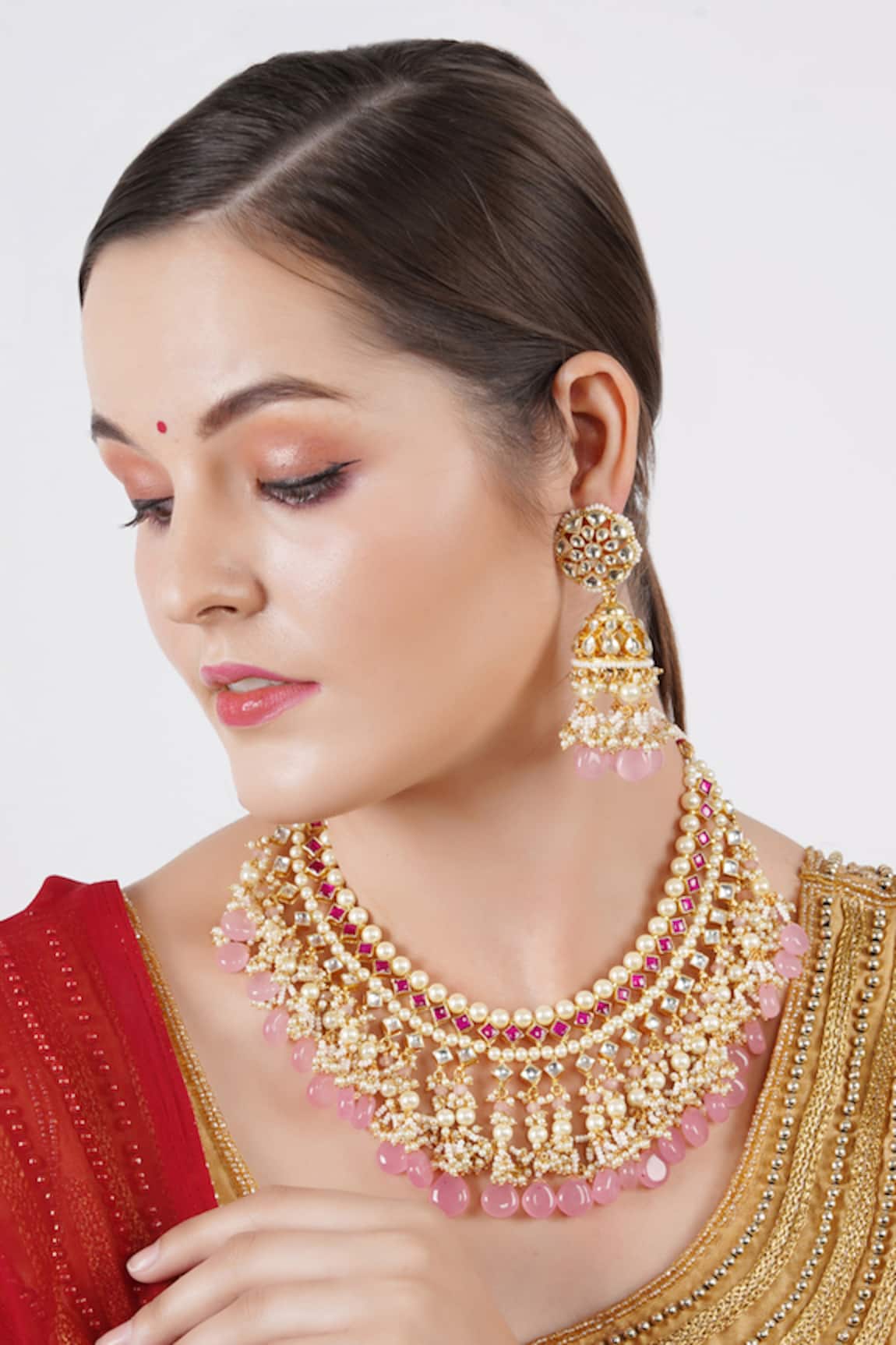 Chhavi's Jewels Kundan Embellished Necklace Set