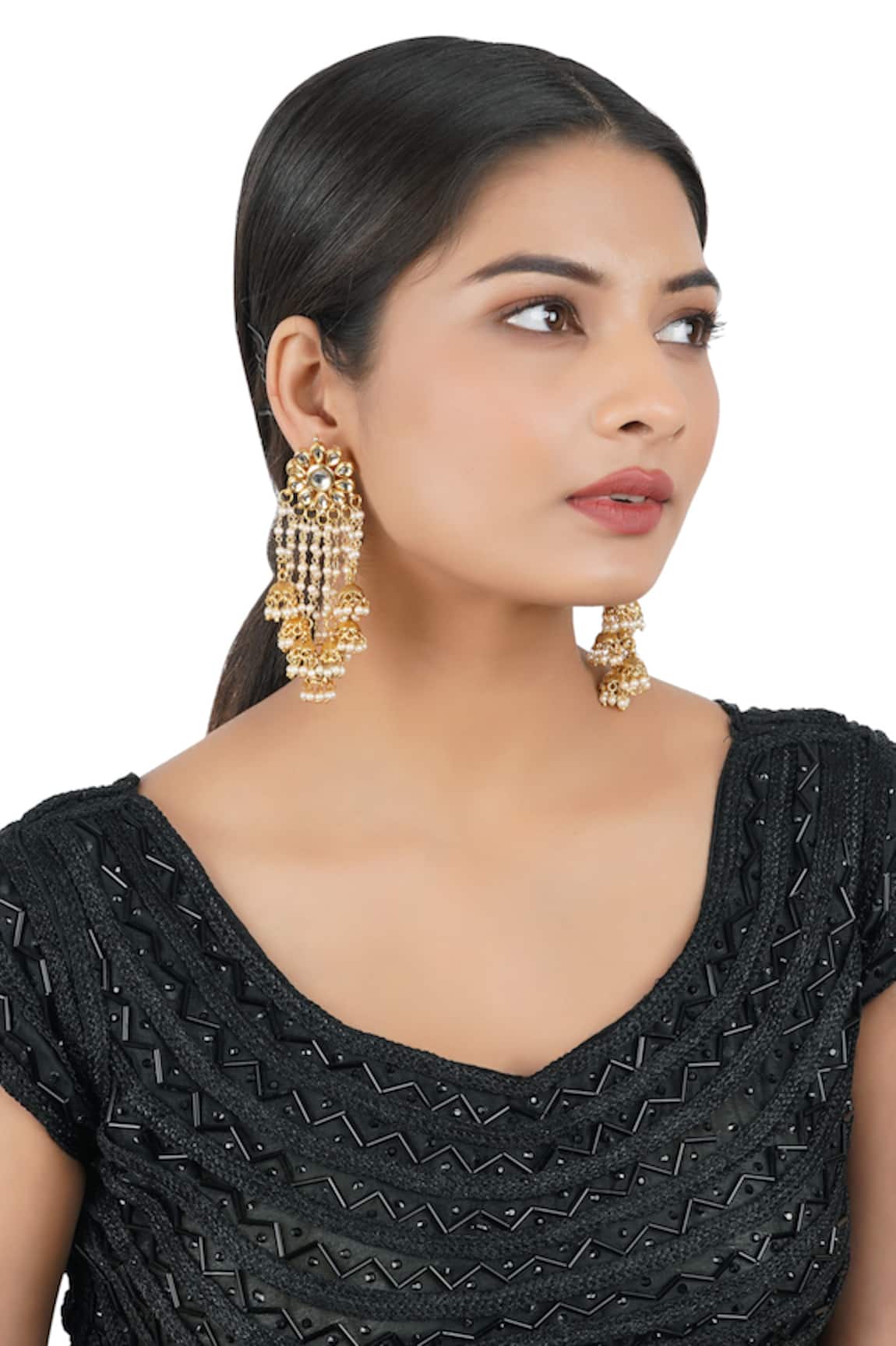 ChhavI'S Jewels Bead Drop Dangler Earrings 