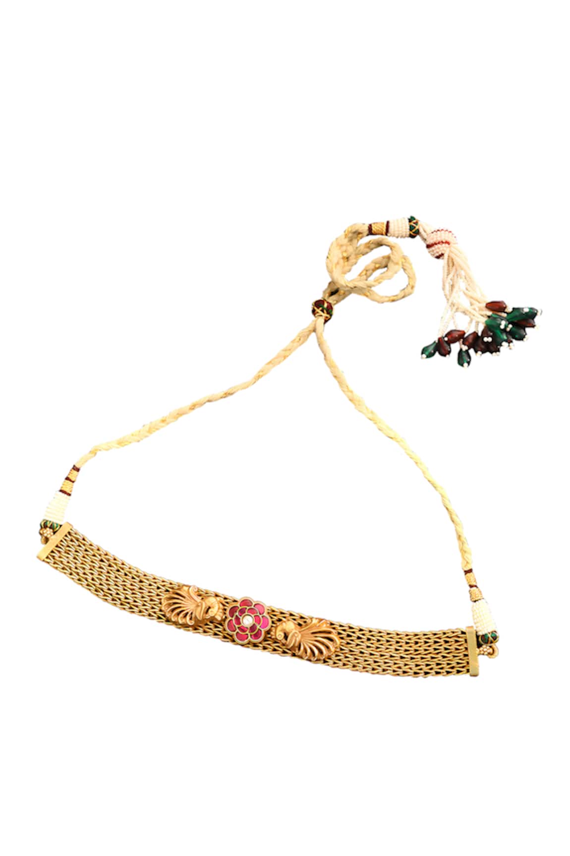 Mero Jewellery Bird & Floral Motif Choker Necklace