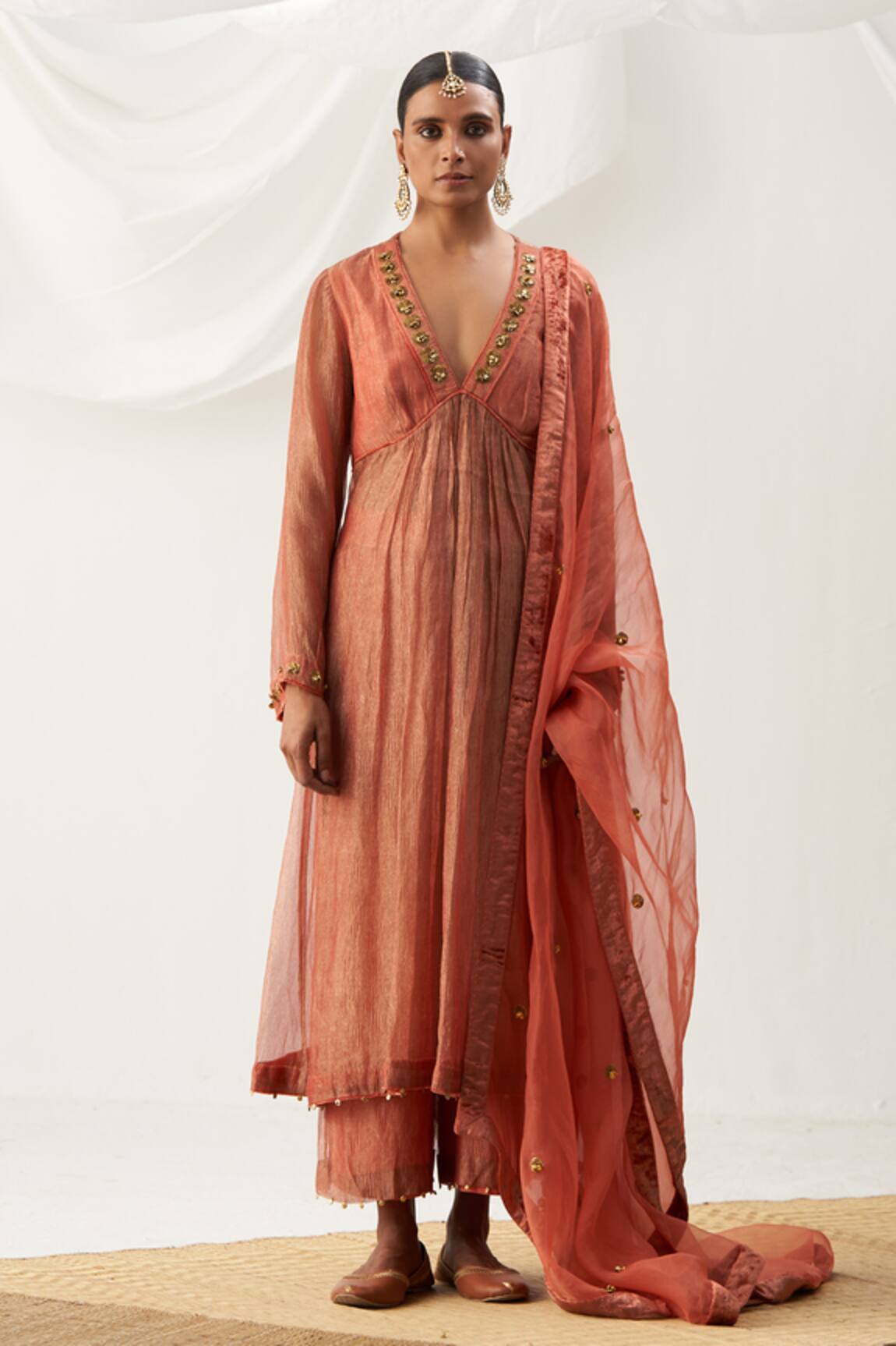 Itrh Placement Embroidered Anarkali Set 