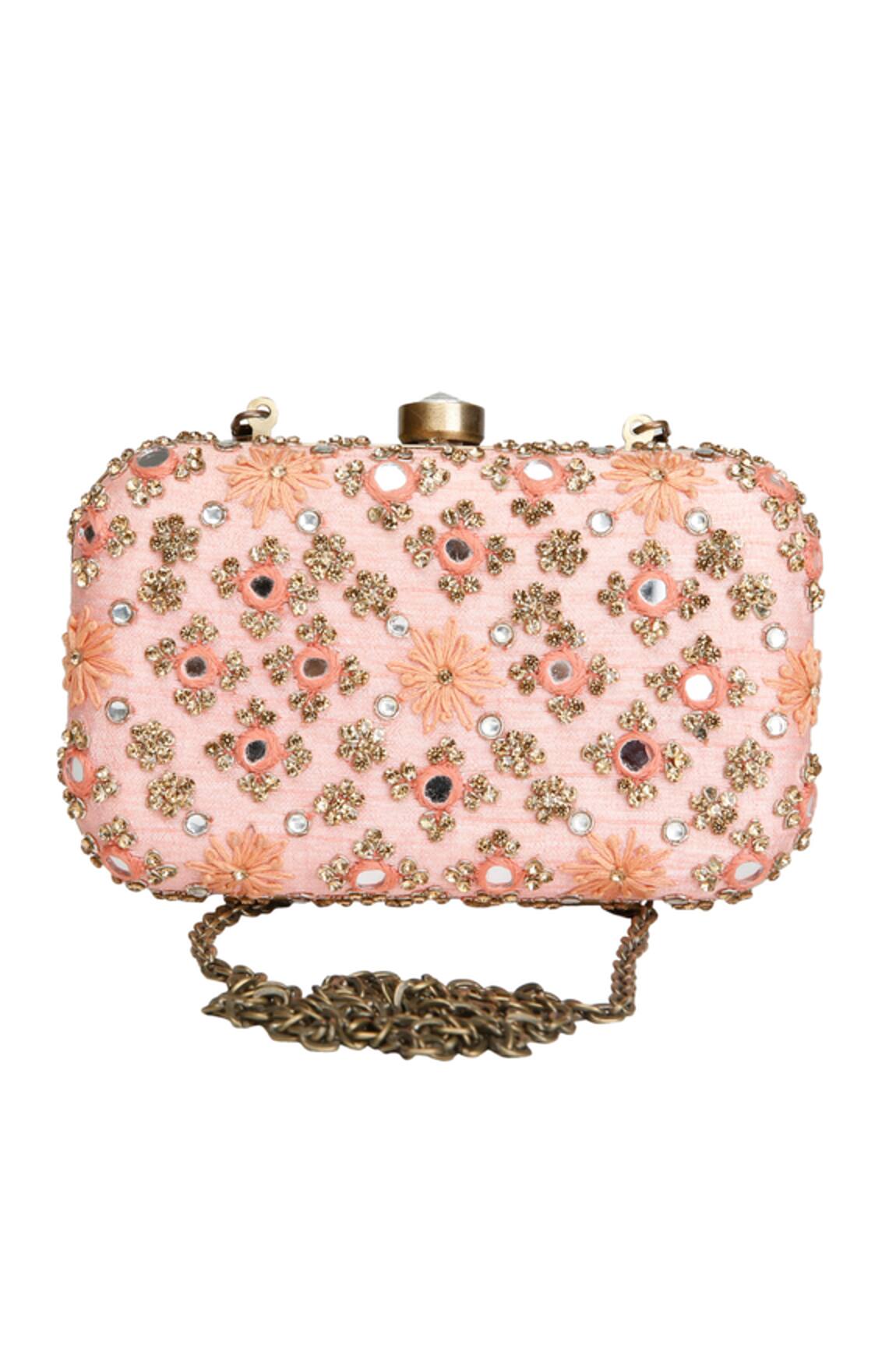 The Purple Sack Mirror Embroidered Clutch