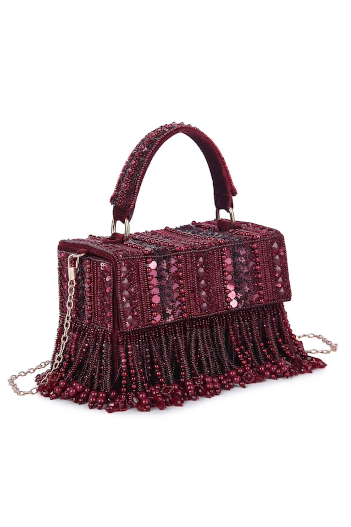 The Purple Sack Minaa Bead Embellished Box Bag