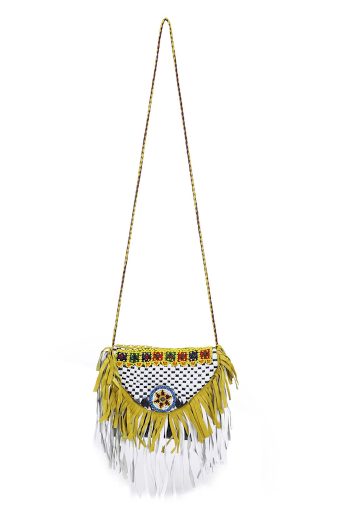 The Purple Sack Fringey Bead Embellished Bag