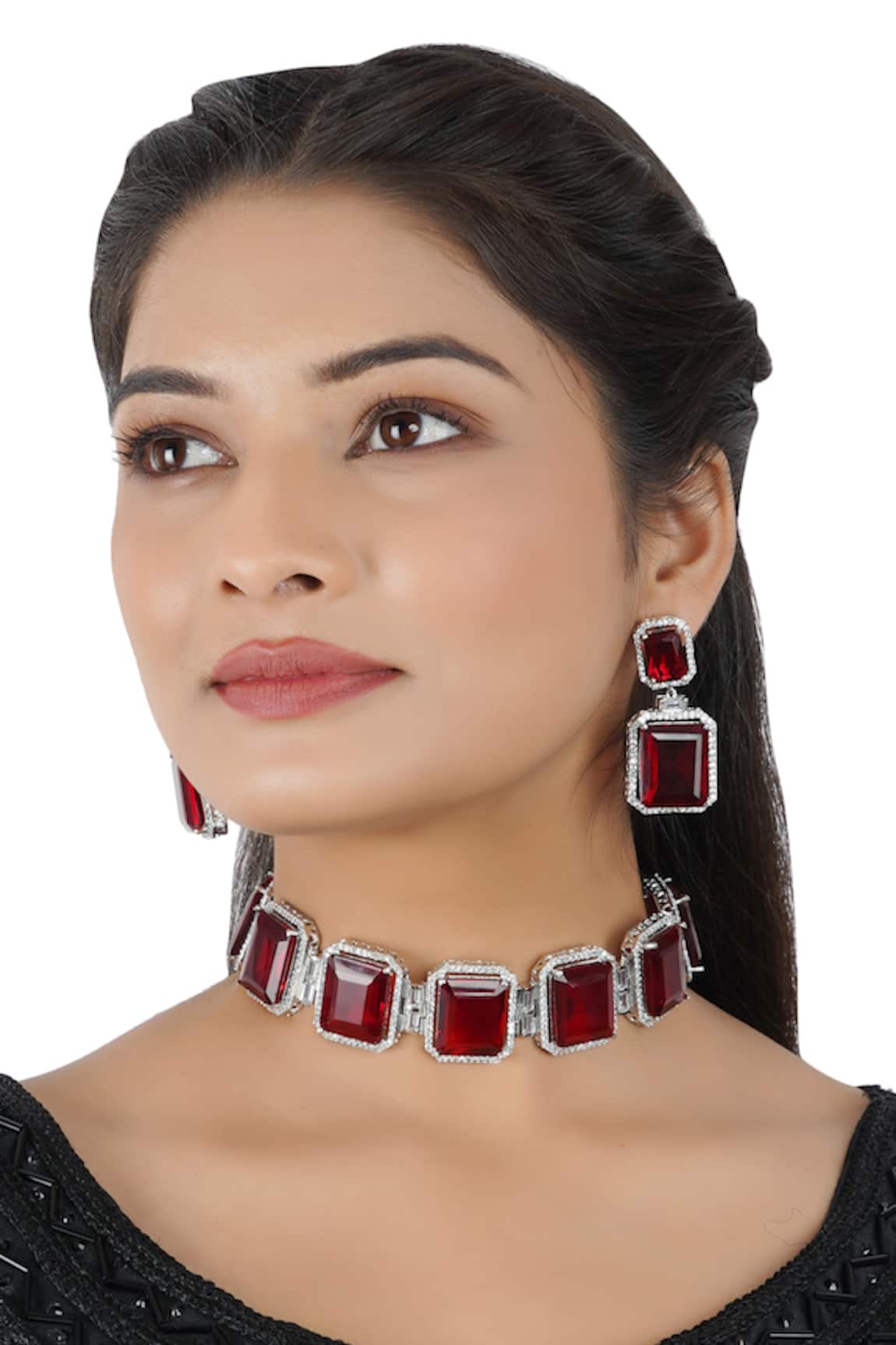 Chhavi's Jewels Stone Embellished Necklace Set