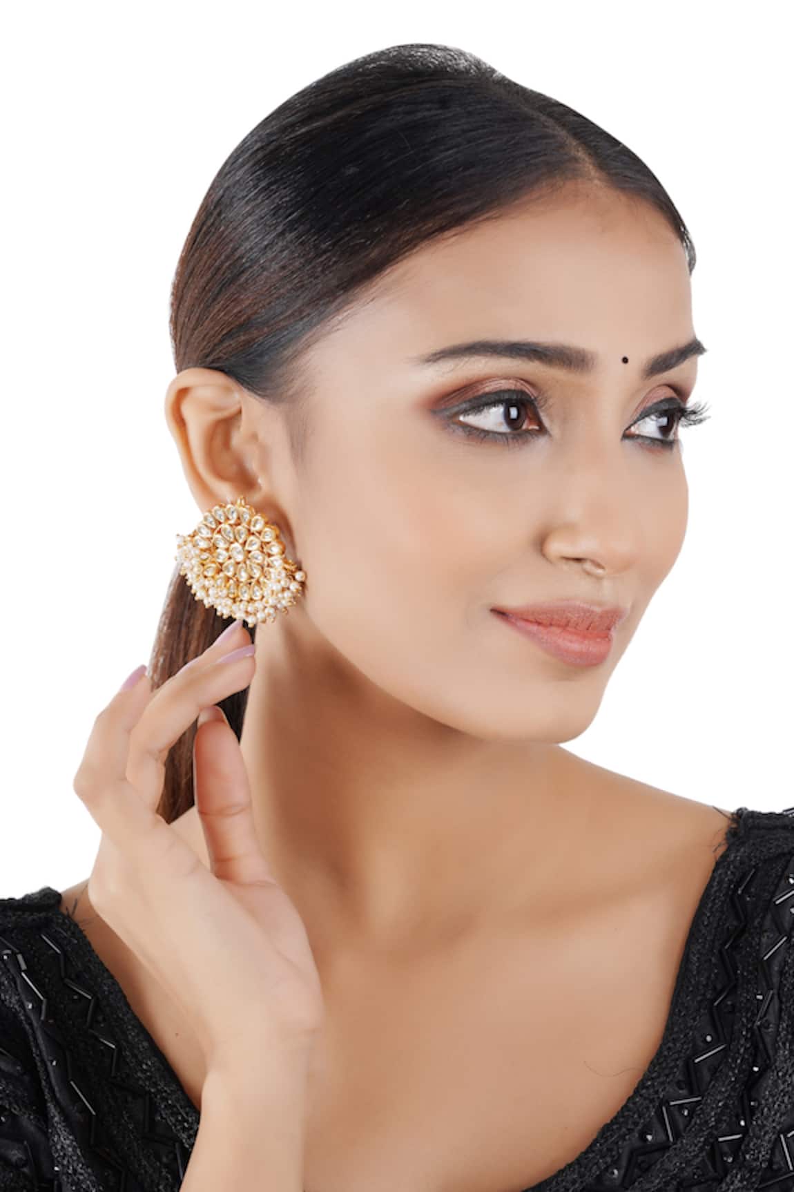 Chhavi's Jewels Kundan Stud Earrings