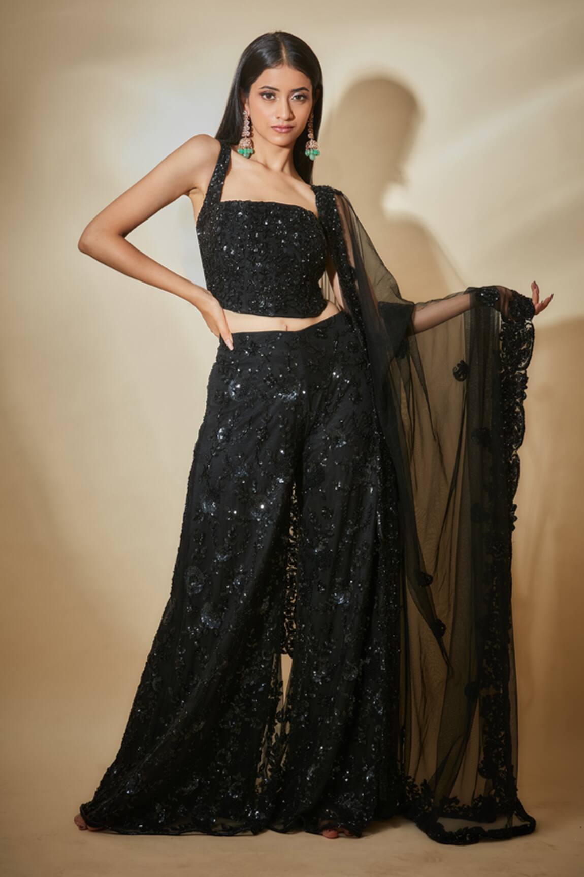 Premya By Manishii Hand Embroidered Corset Top Trouser Set