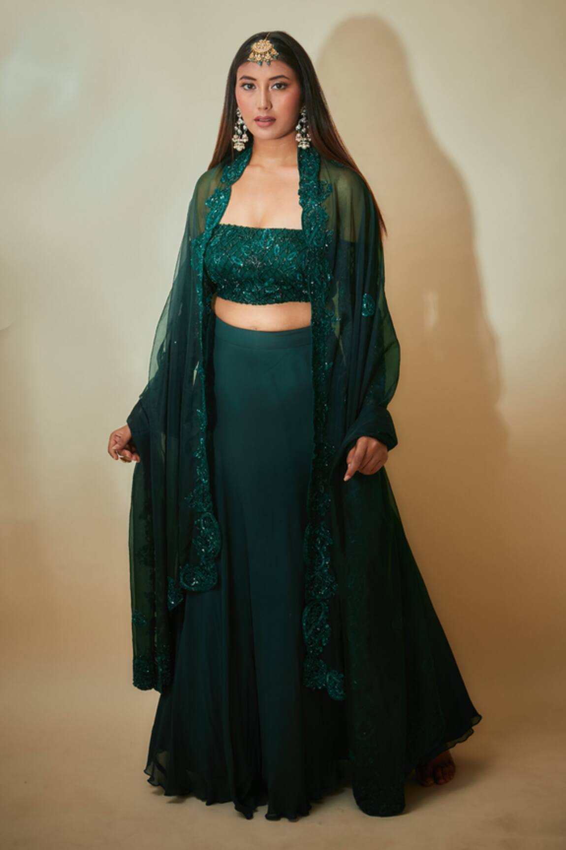 Premya By Manishii Embroidered Blouse Lehenga Set