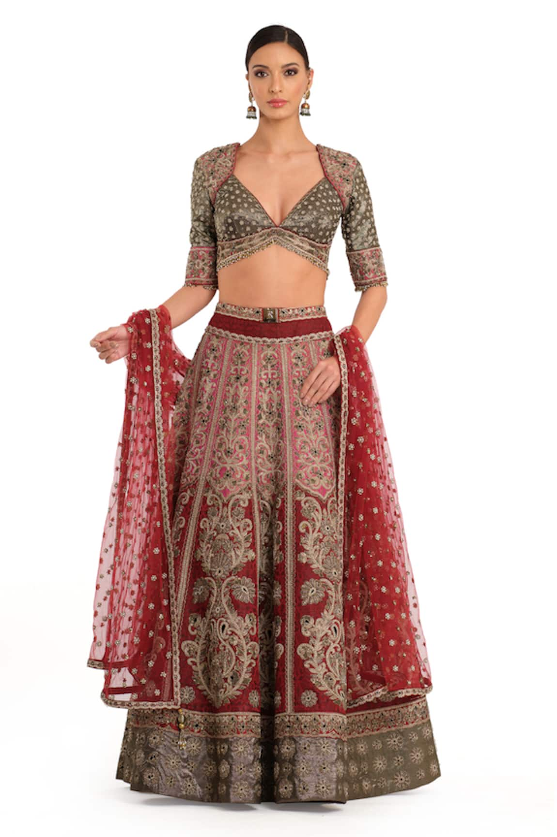 Rocky Star Paisley Brocade Woven Bridal Lehenga Set