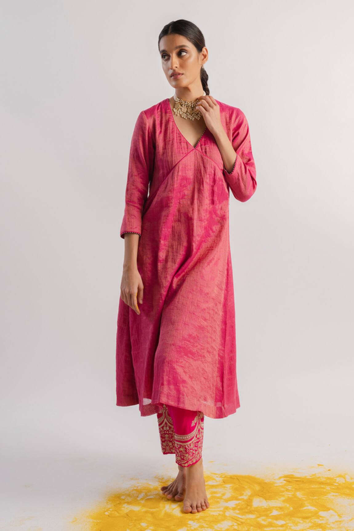 Tussah By Siddhi Shah A-Line Kurta & Embroidered Salwar Set 