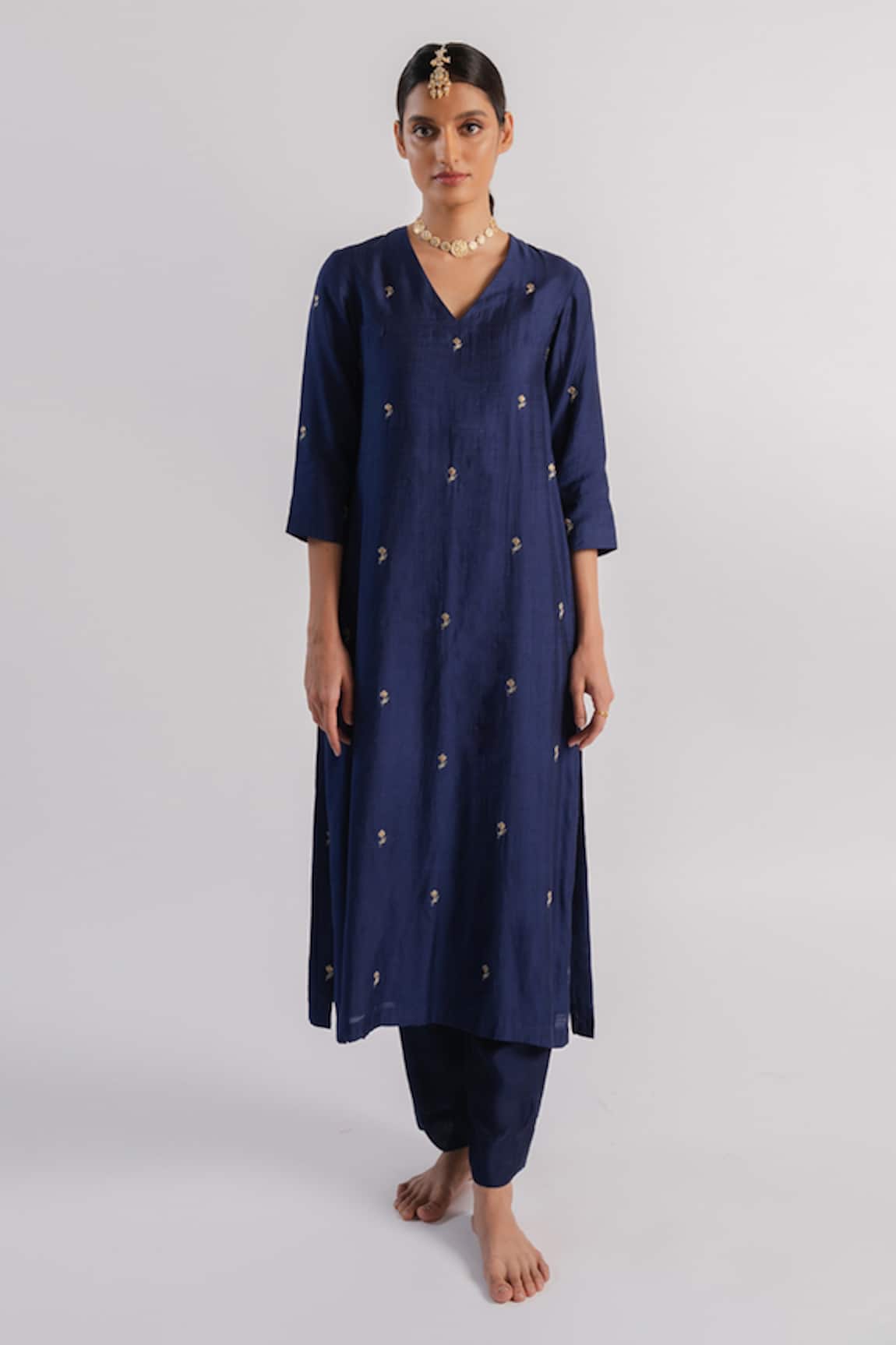Tussah by Siddhi Shah Placement Embroidered Kurta & Pant Set