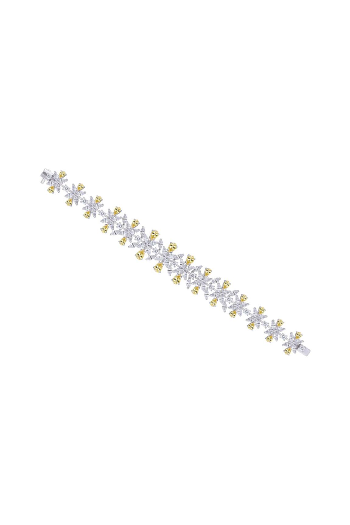 DIOSA PARIS JEWELLERY Swarovski Floral Embellished Cuff Bracelet