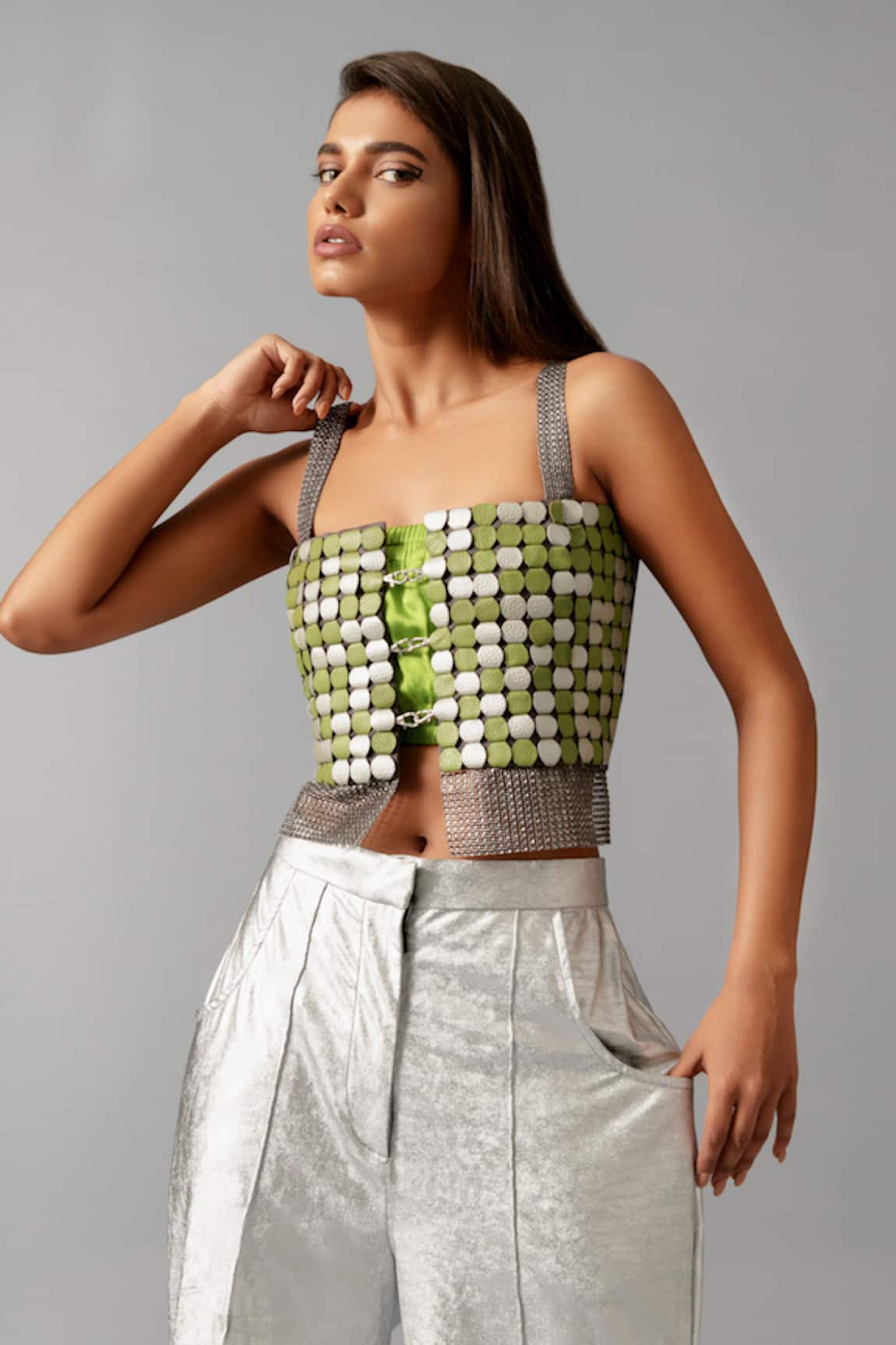 Devina Juneja Camouflage Circle Vest 