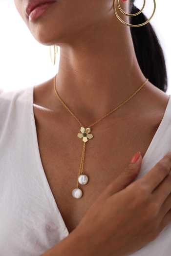 Varnika Arora Plume Floral Pattern Necklace 