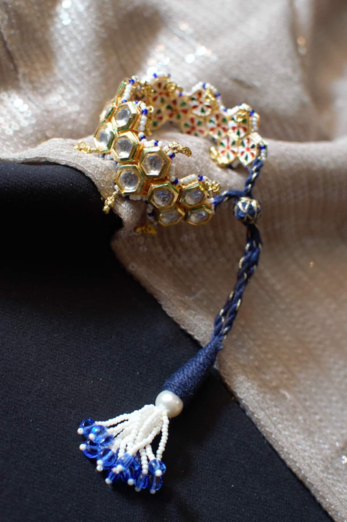 Heer-House Of Jewellery Honeycomb Polki Embellished Bracelet