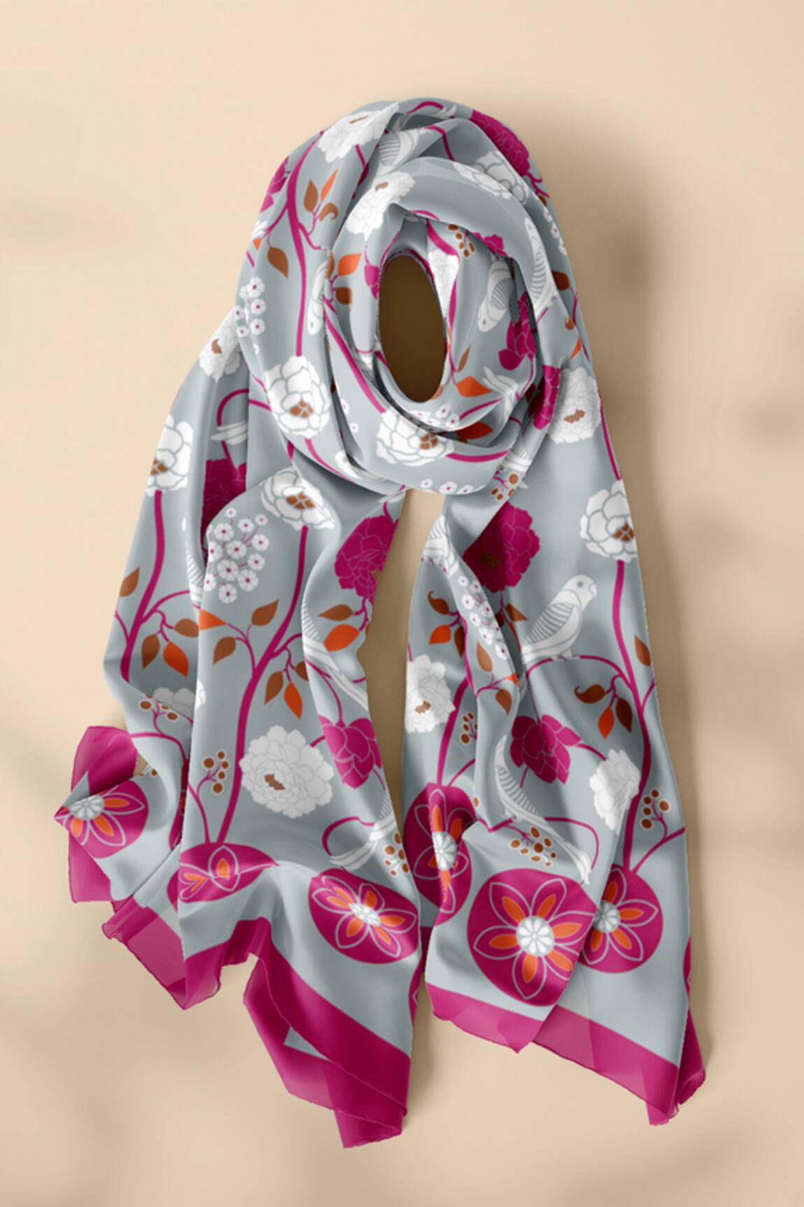 Thee Modern Roots Chirping Charmers Floral Print Dupatta