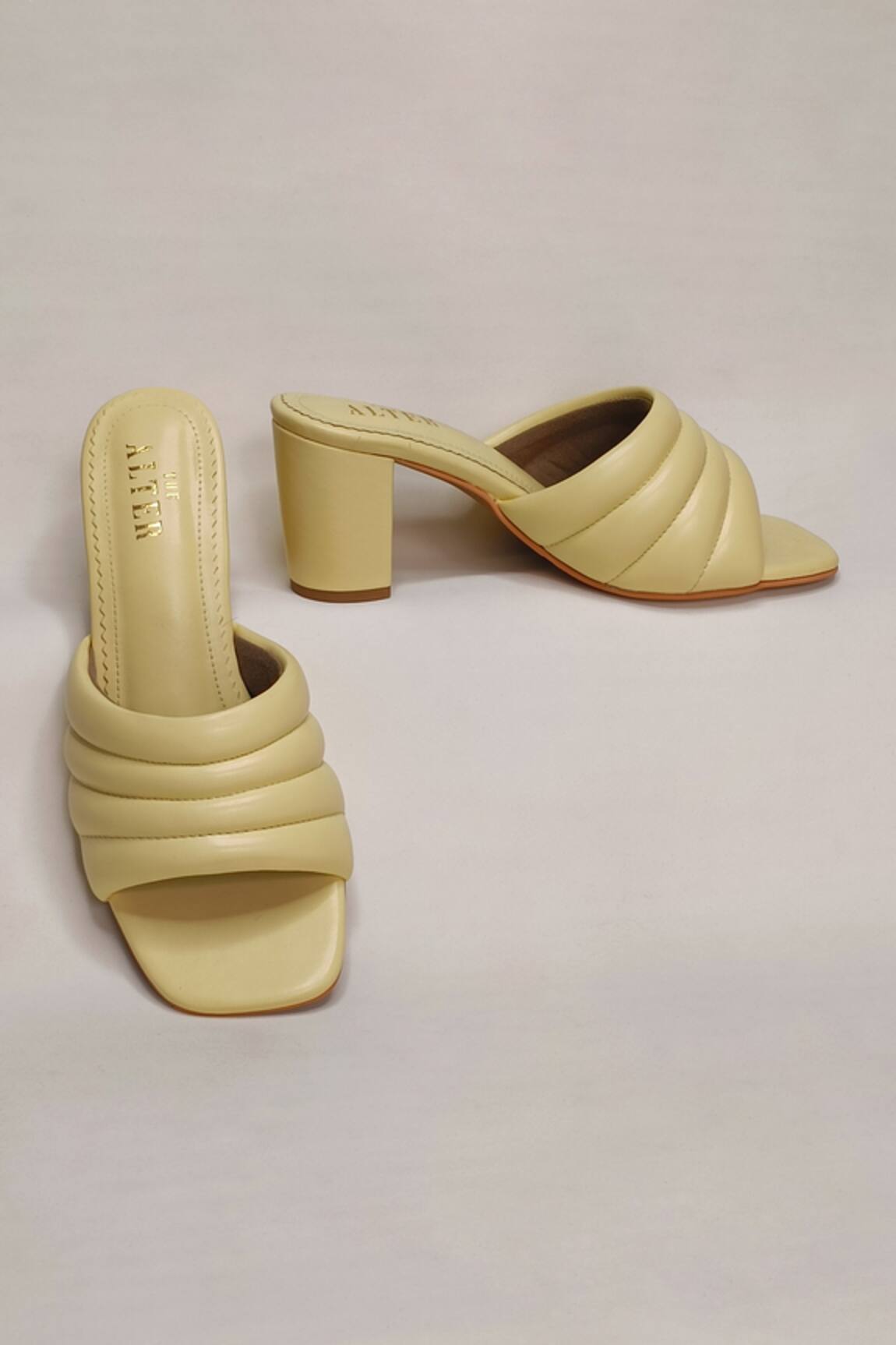 THE ALTER Marshmallow Quilted Block Heels