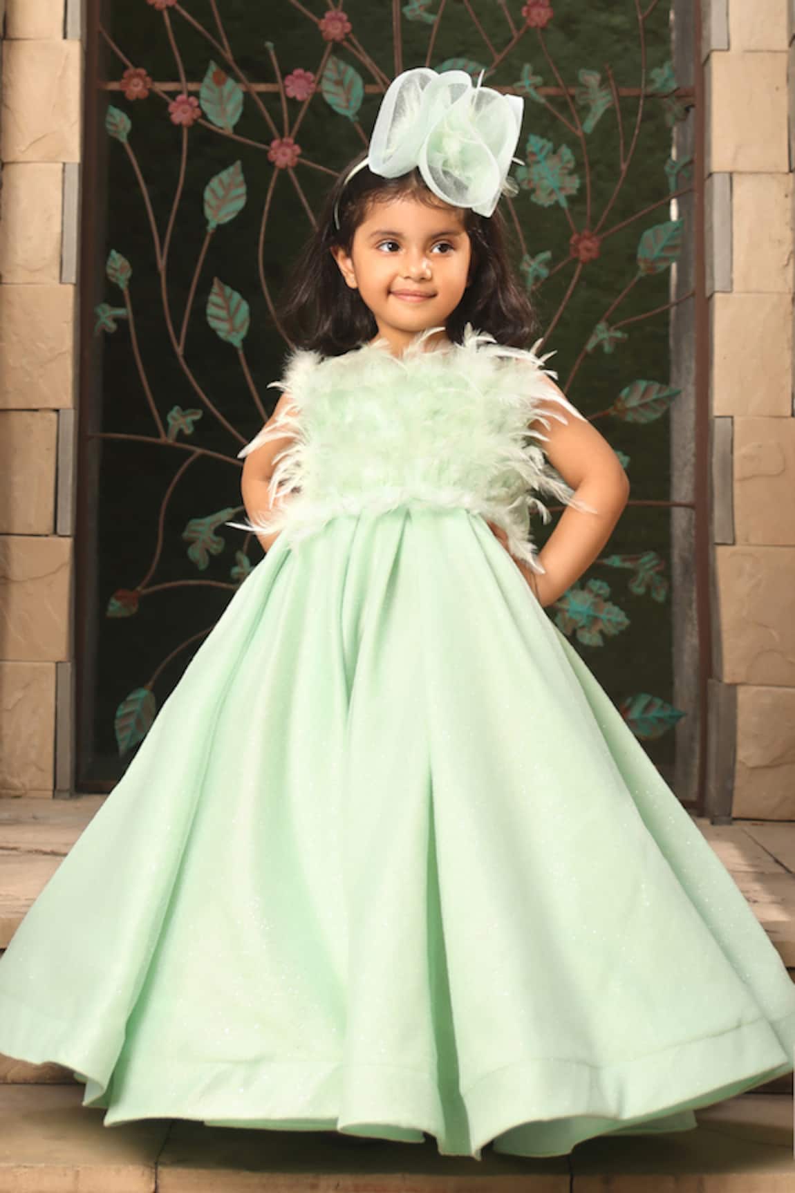 Fayon Kids Bodice Embroidered Gown 