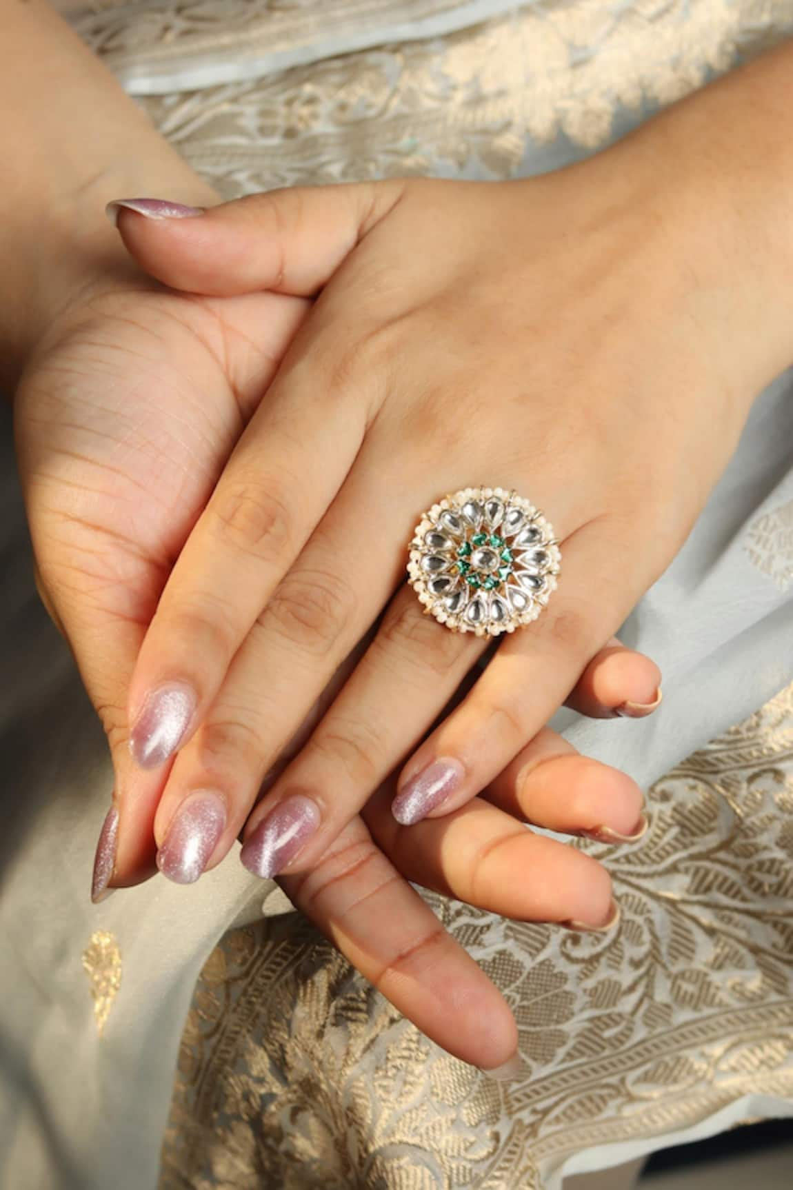 Ishhaara Pearl Embellished Ring