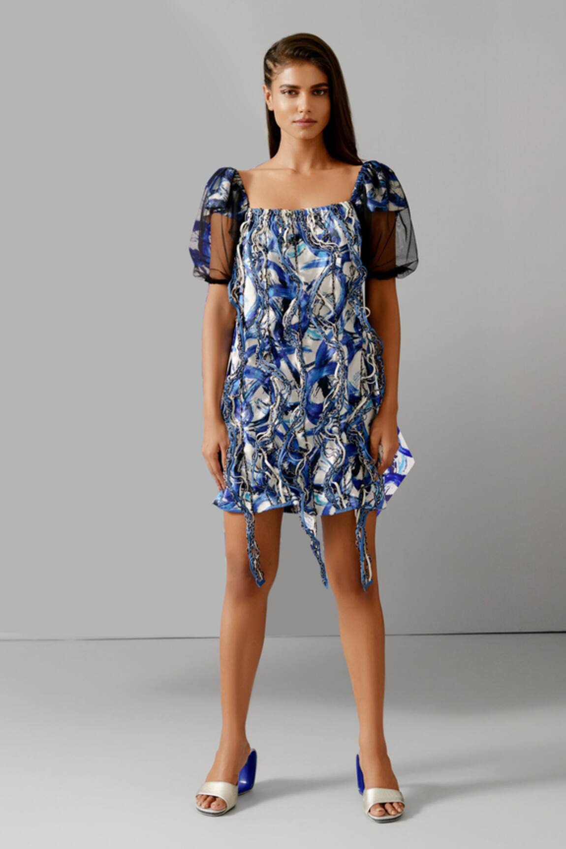 Devina Juneja Camouflage Tassel Short Dress