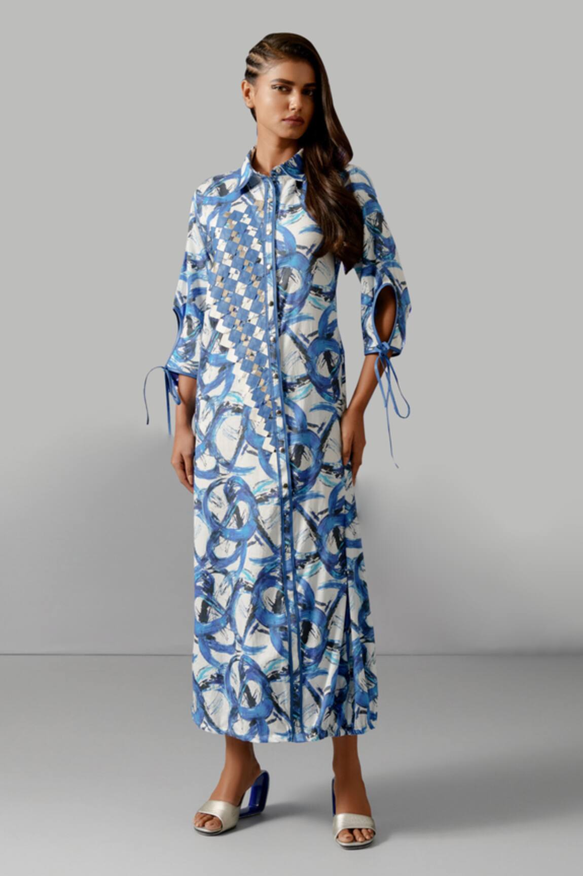 Devina Juneja Camouflage Applique Dress