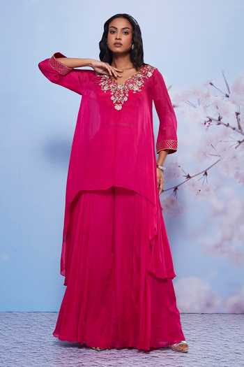 Ajiesh Oberoi Chanda Asymmetric Kurta & Sharara Set