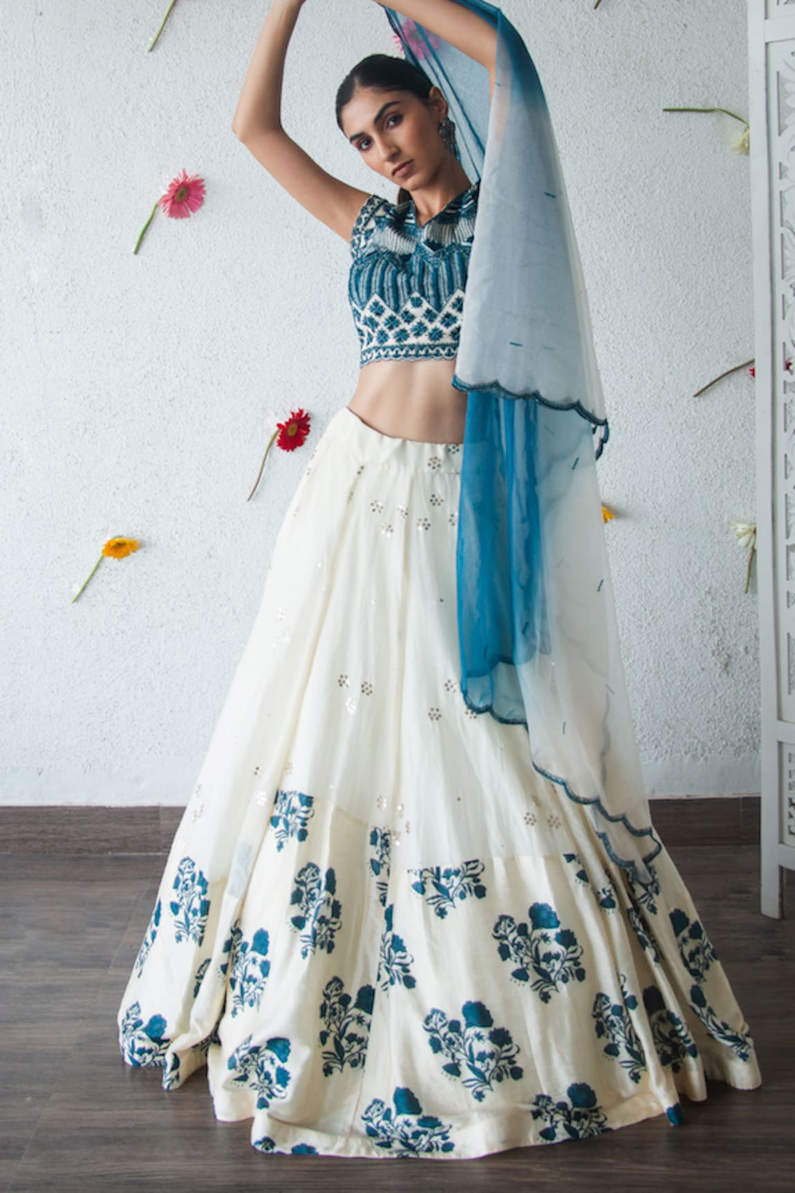 Shachi Sood Thread & Bead Embroidered Lehenga Set