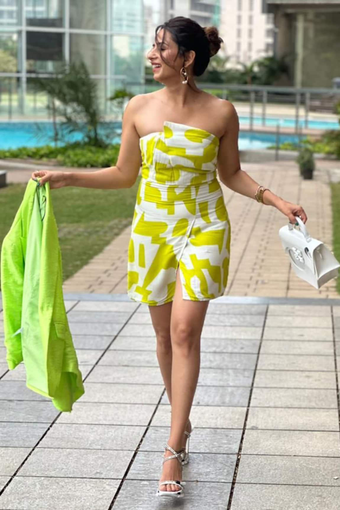 House Of Varada Geometric Printed Tube Dress