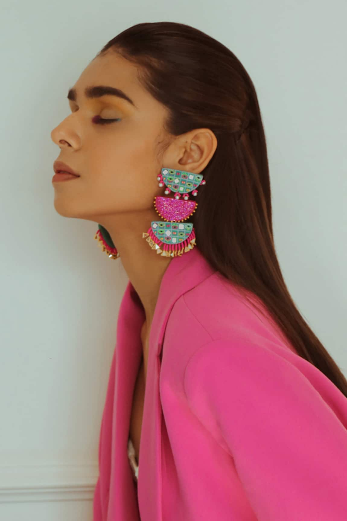 NakhreWaali Embroidered Handcrafted Dangler Earrings