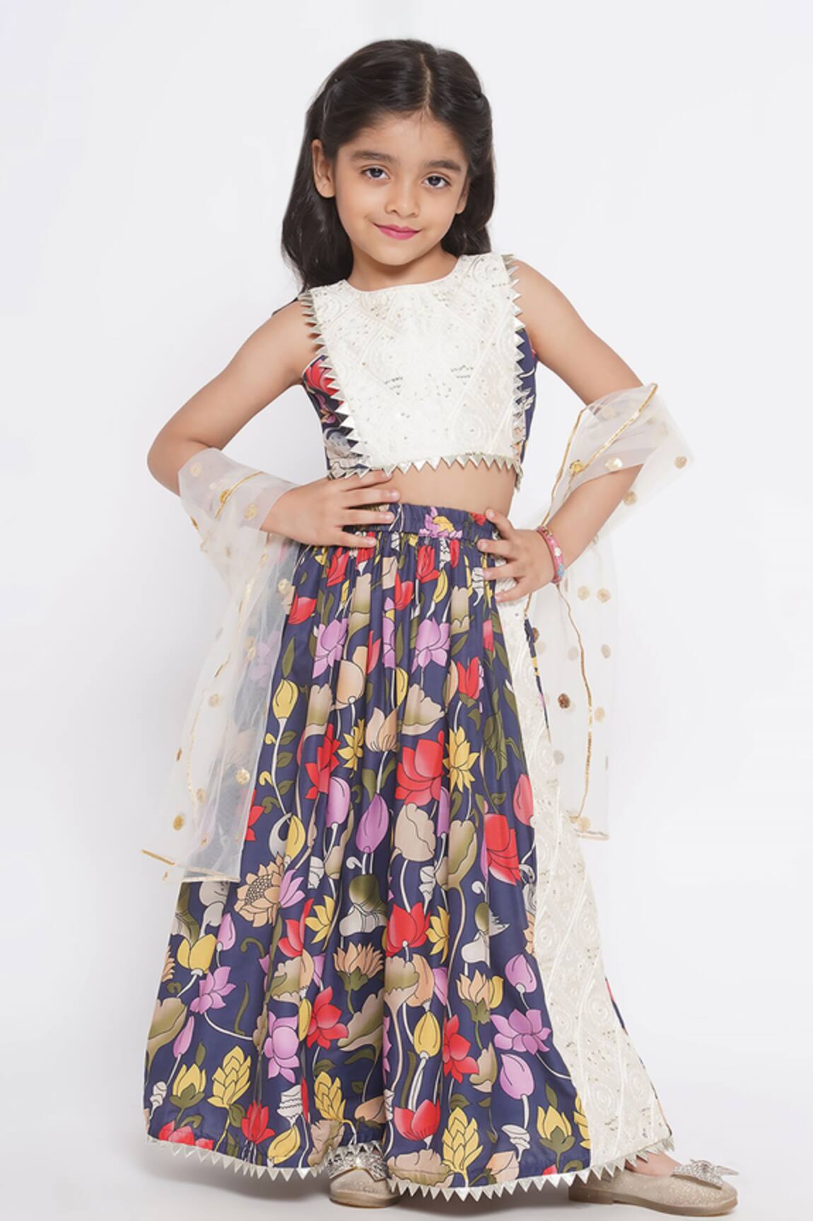 Little Bansi Floral Print Gharara Set