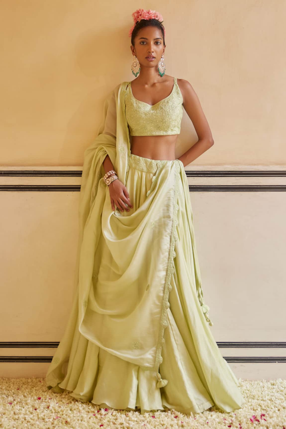 PUNIT BALANA Chanderi Silk Lehenga Set