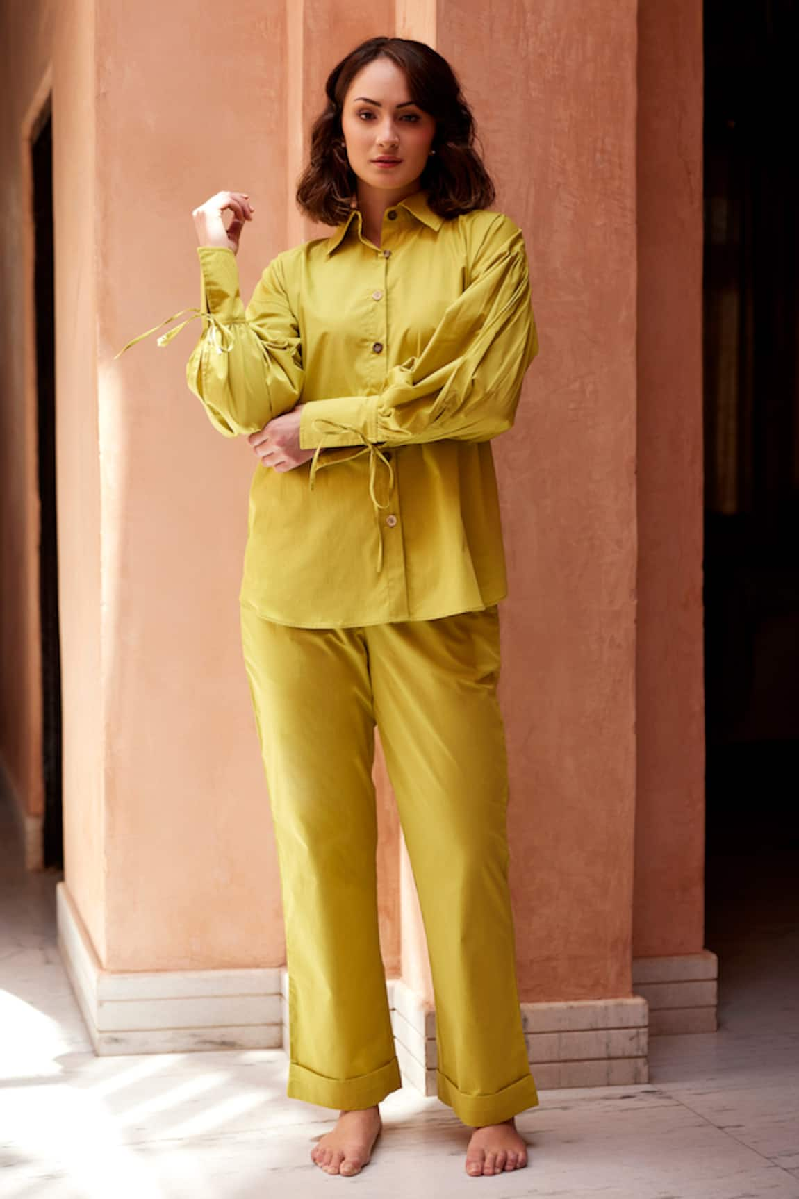 Palak Khandelwal Cuff Sleeves Shirt & Pant Set