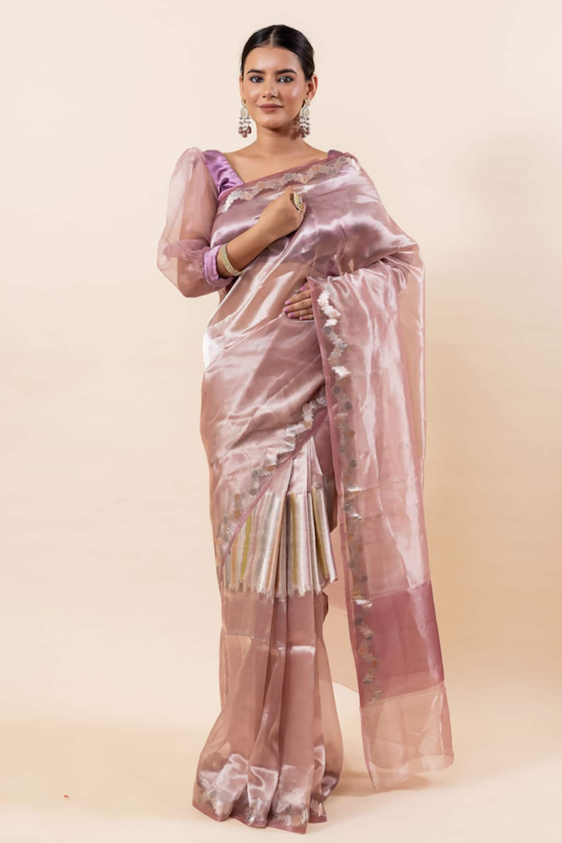 TaBa Kashi By Artika Shah Striped Pattern Saree With Running Blouse