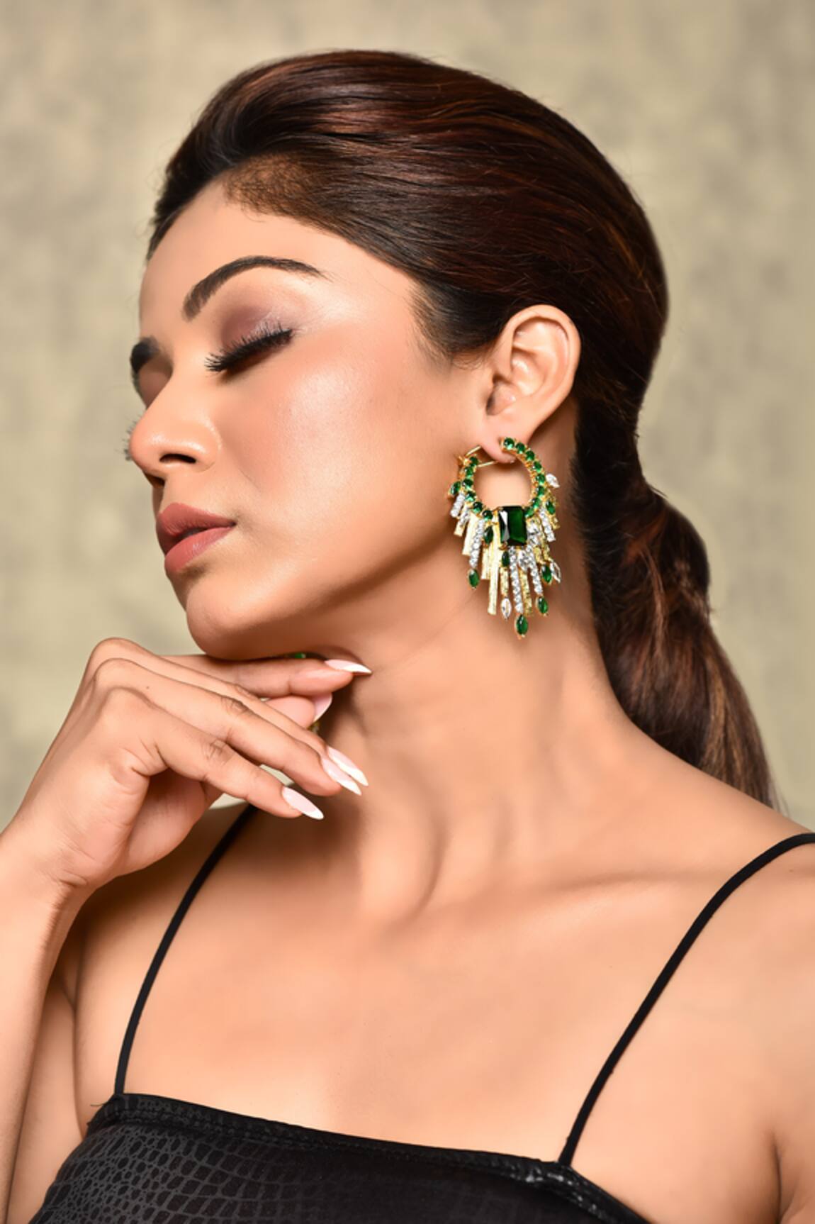 Our Purple Studio Stone Embellished Earrings 