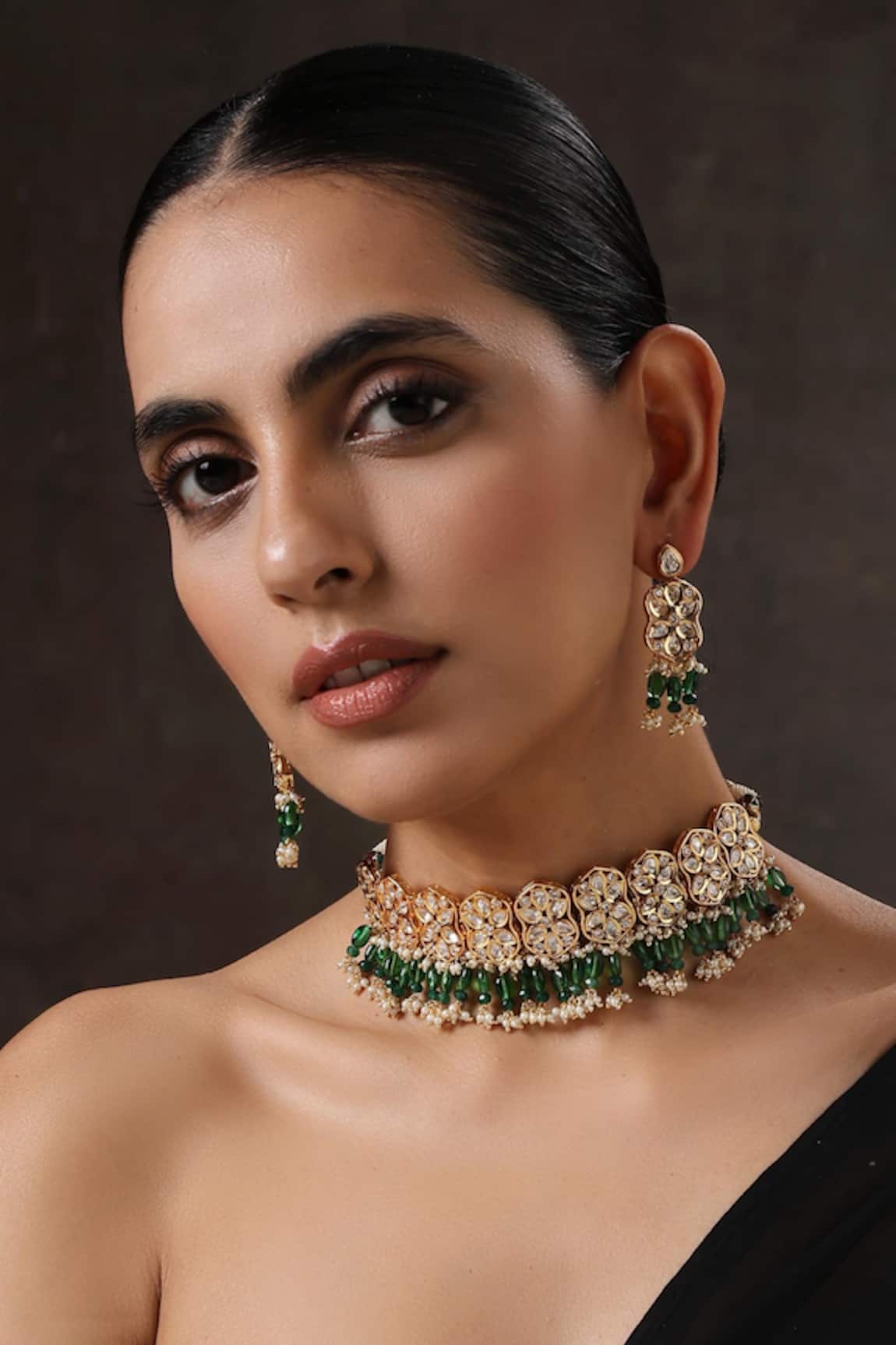 MINAKI Floral Geometric Choker Necklace Set 