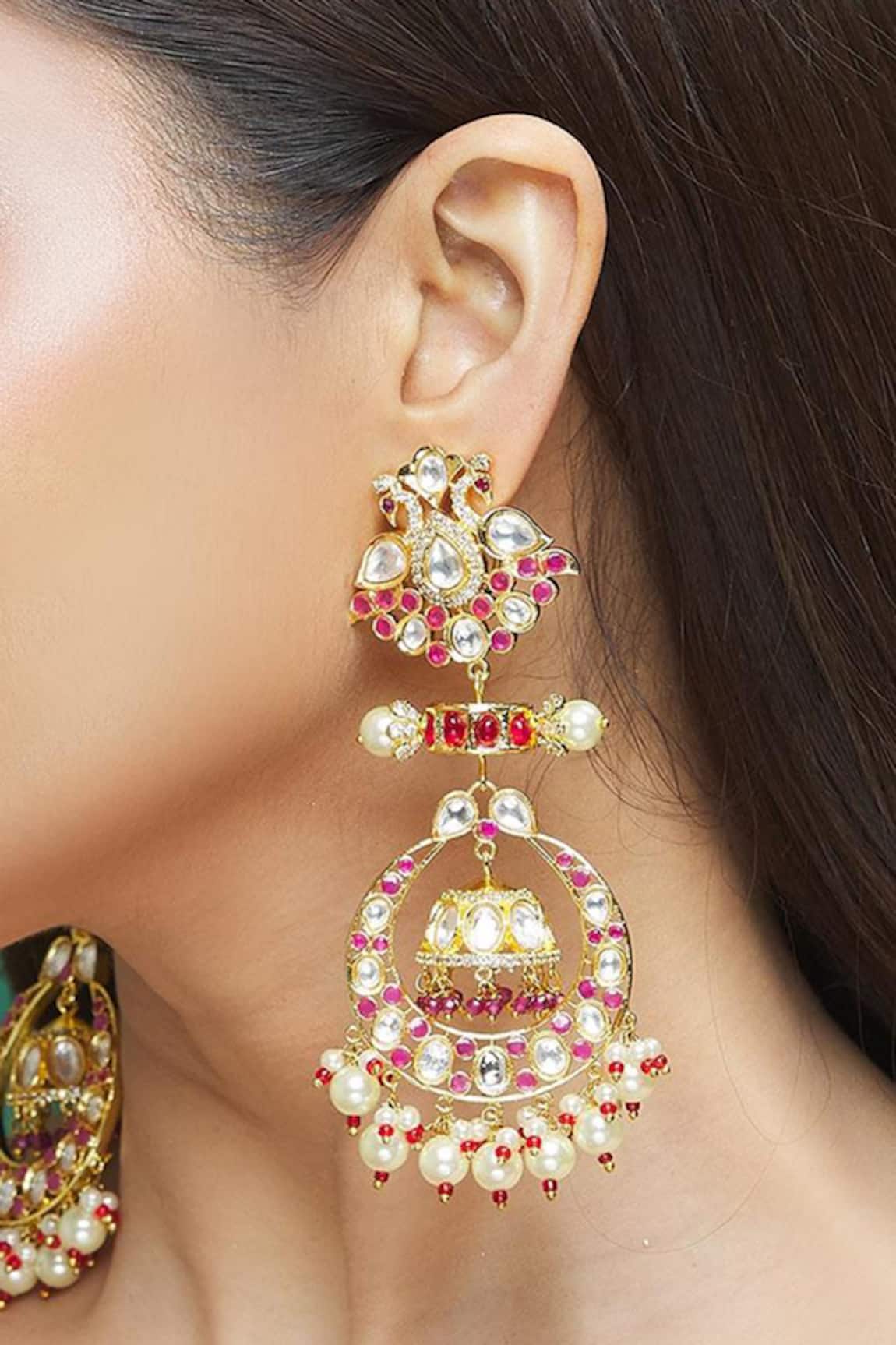Moh-Maya by Disha Khatri Pearl Drop Dangler Earrings 