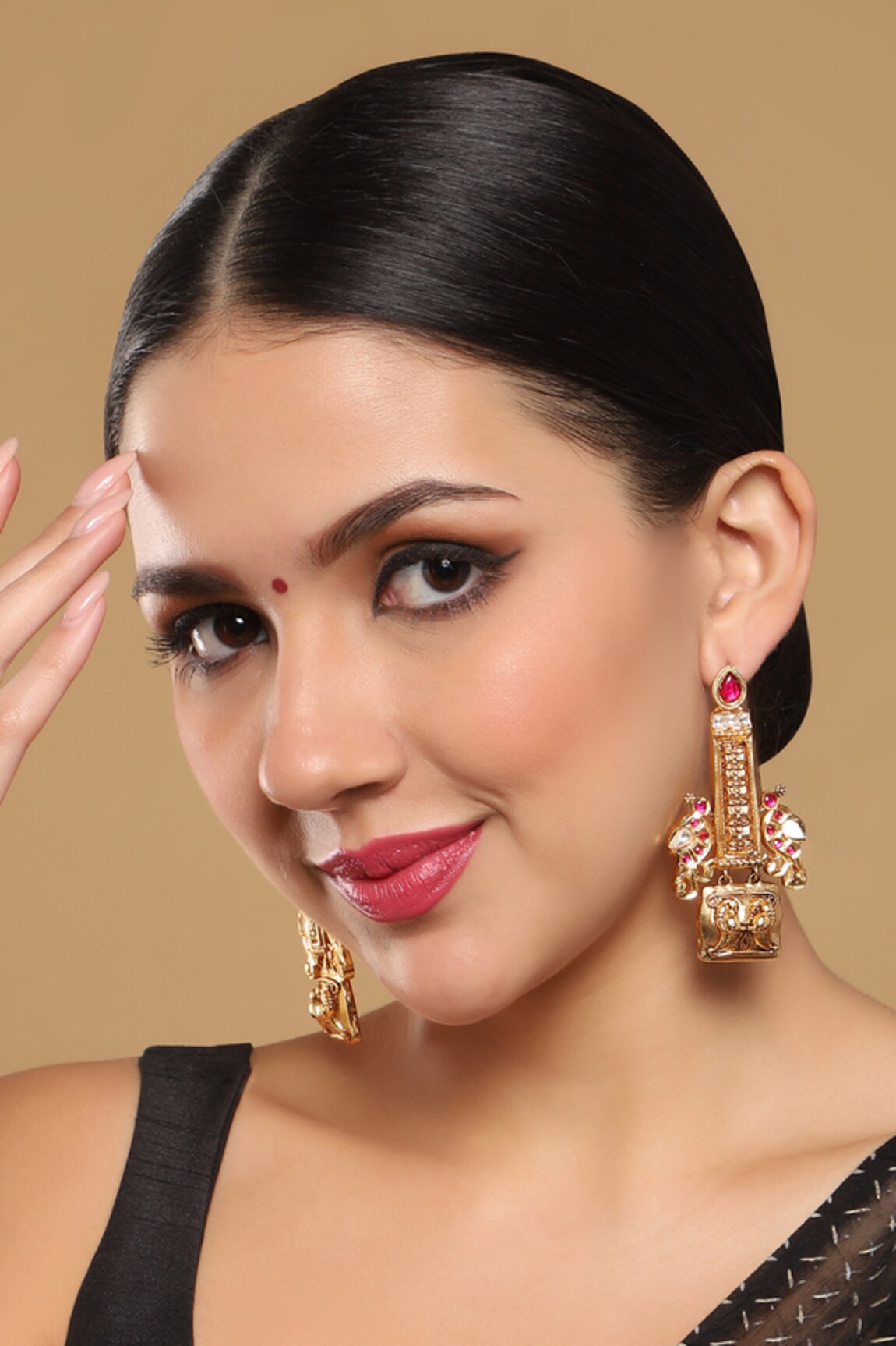 Mae Jewellery By Neelu Kedia Parrot Carved Work Dangler Earrings