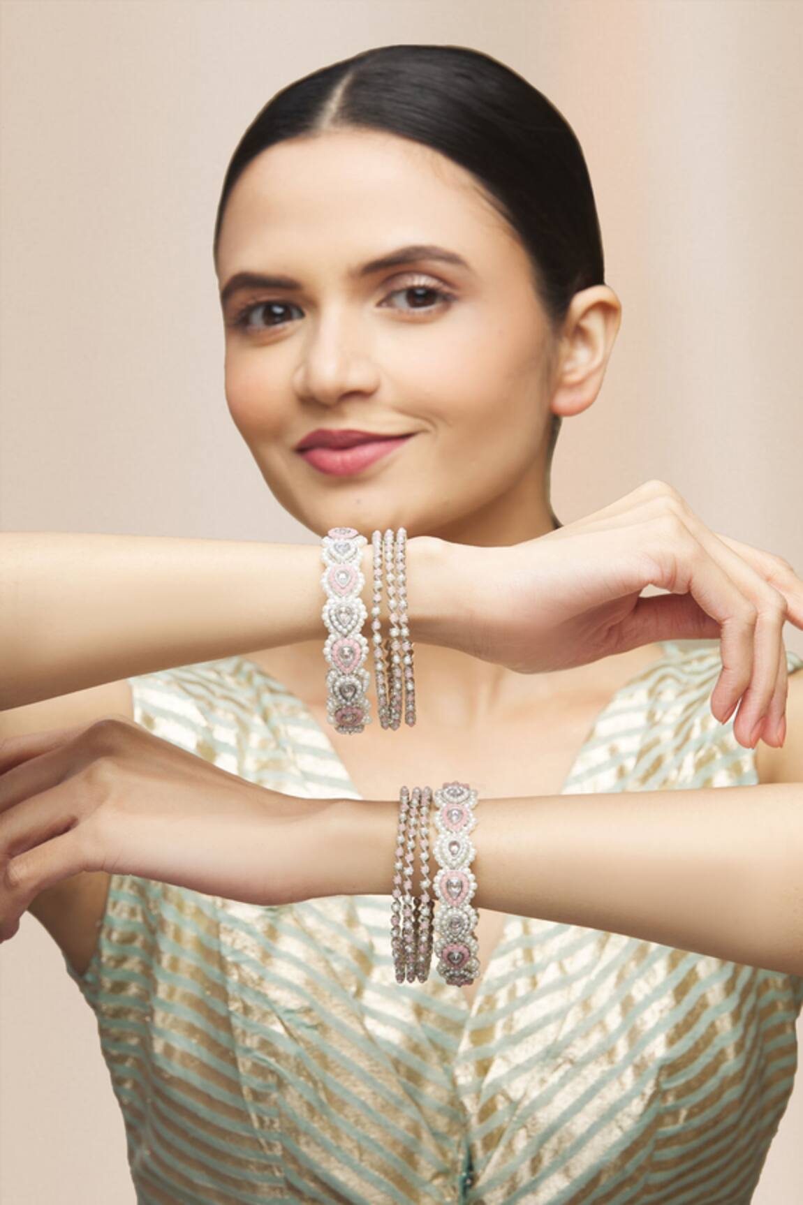 Moh-Maya By Disha Khatri Studded Bangles - Set of 8 