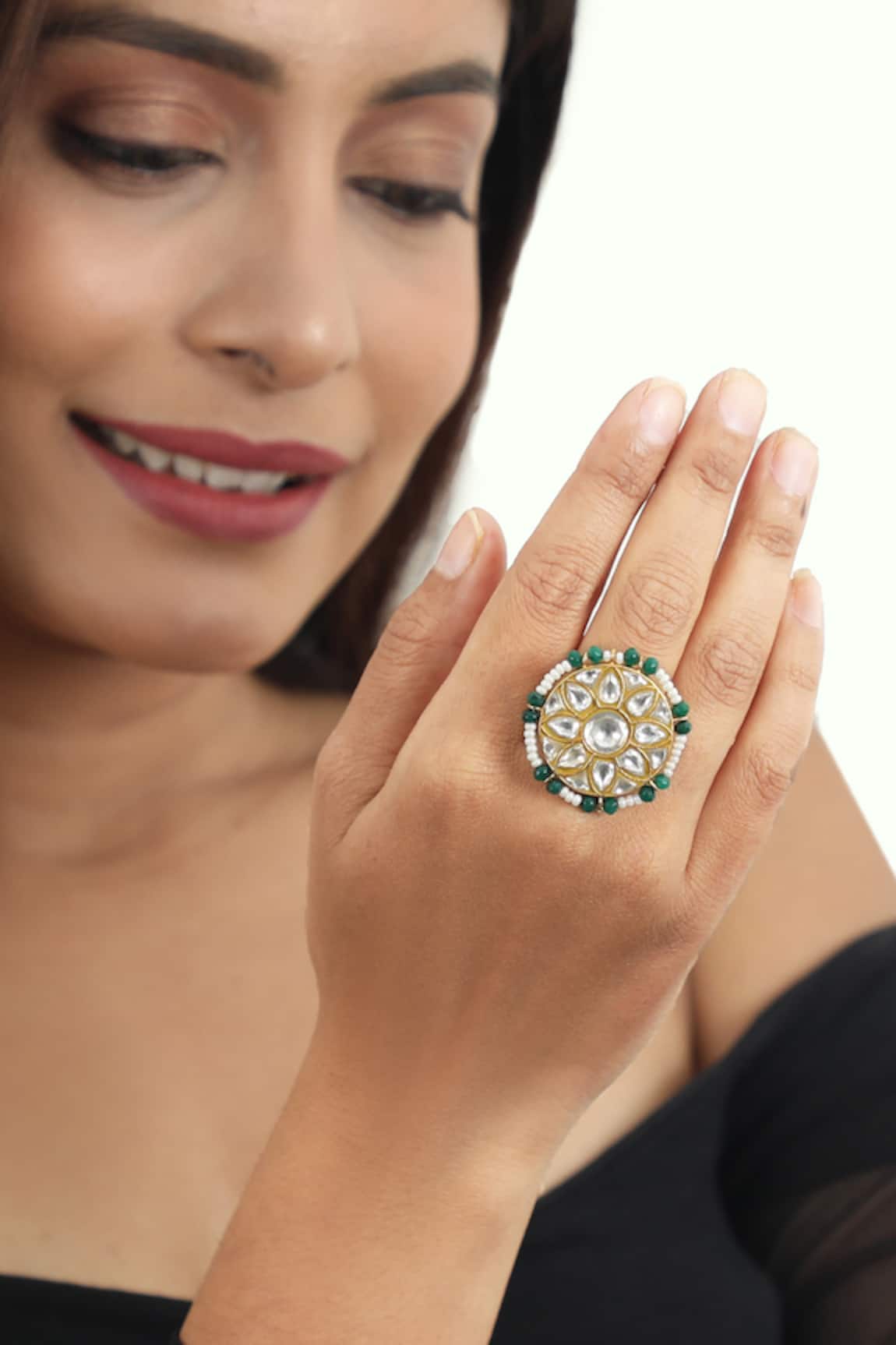 Riana Jewellery Jadau Floral Ring
