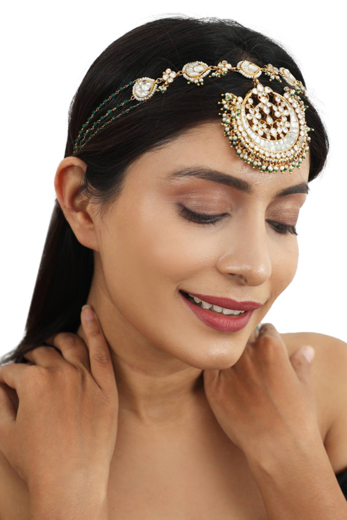 Riana Jewellery Stone Embellished Mathapatti 