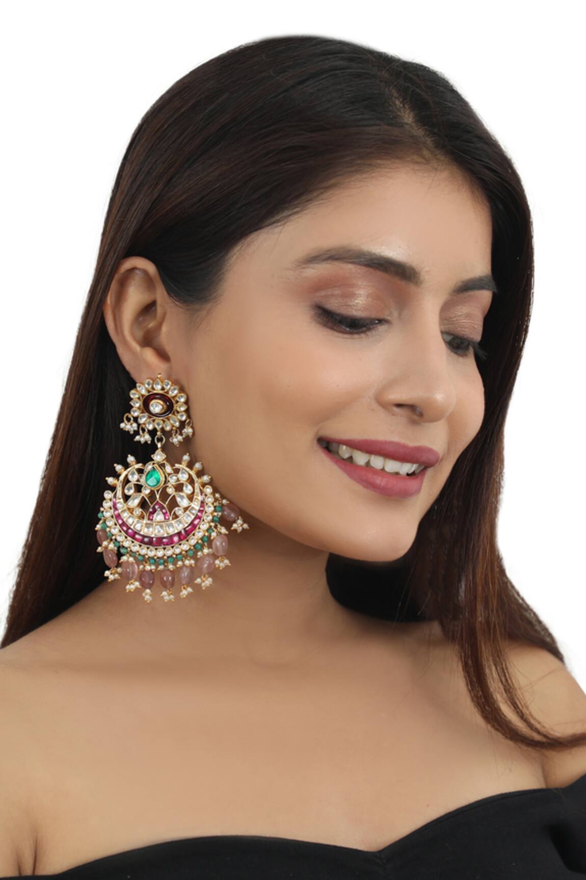 Riana Jewellery Stone Embellished Chandbalis 