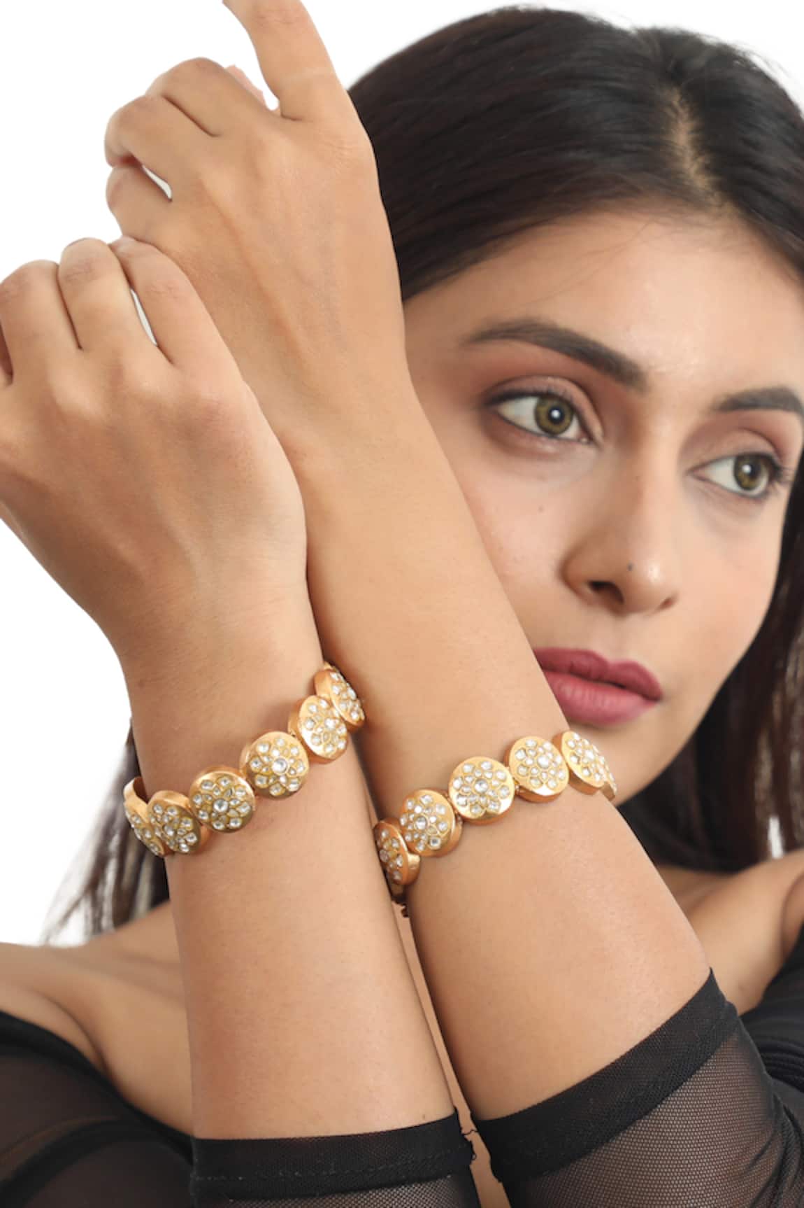 Riana Jewellery Jadtar Stone Bangle - Single Pc 